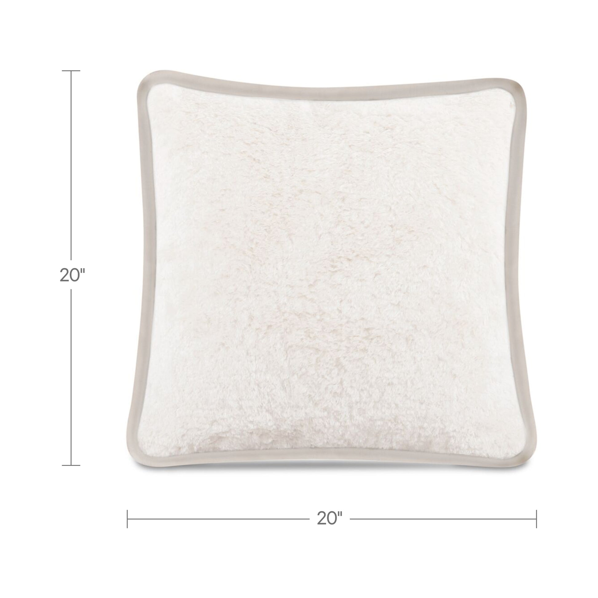 Carr 20In Cushion Faux Fur Cream by Moe's Home Collection - view 3