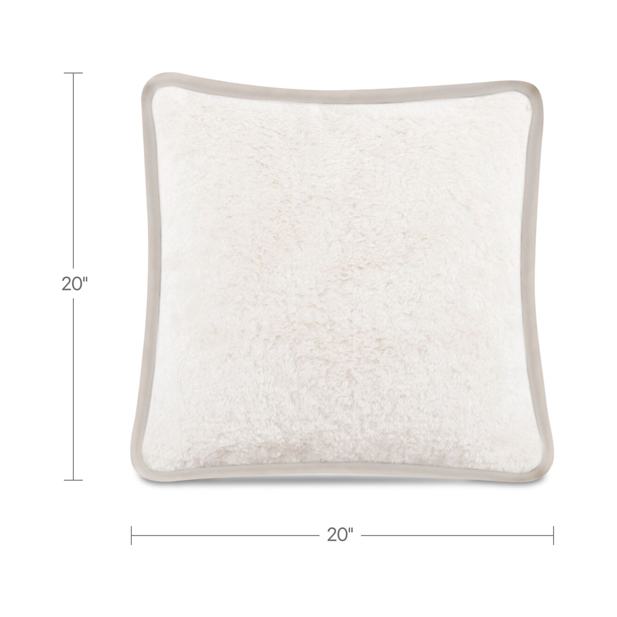 Carr 20In Cushion Faux Fur Cream by Moe's Home Collection - view 3