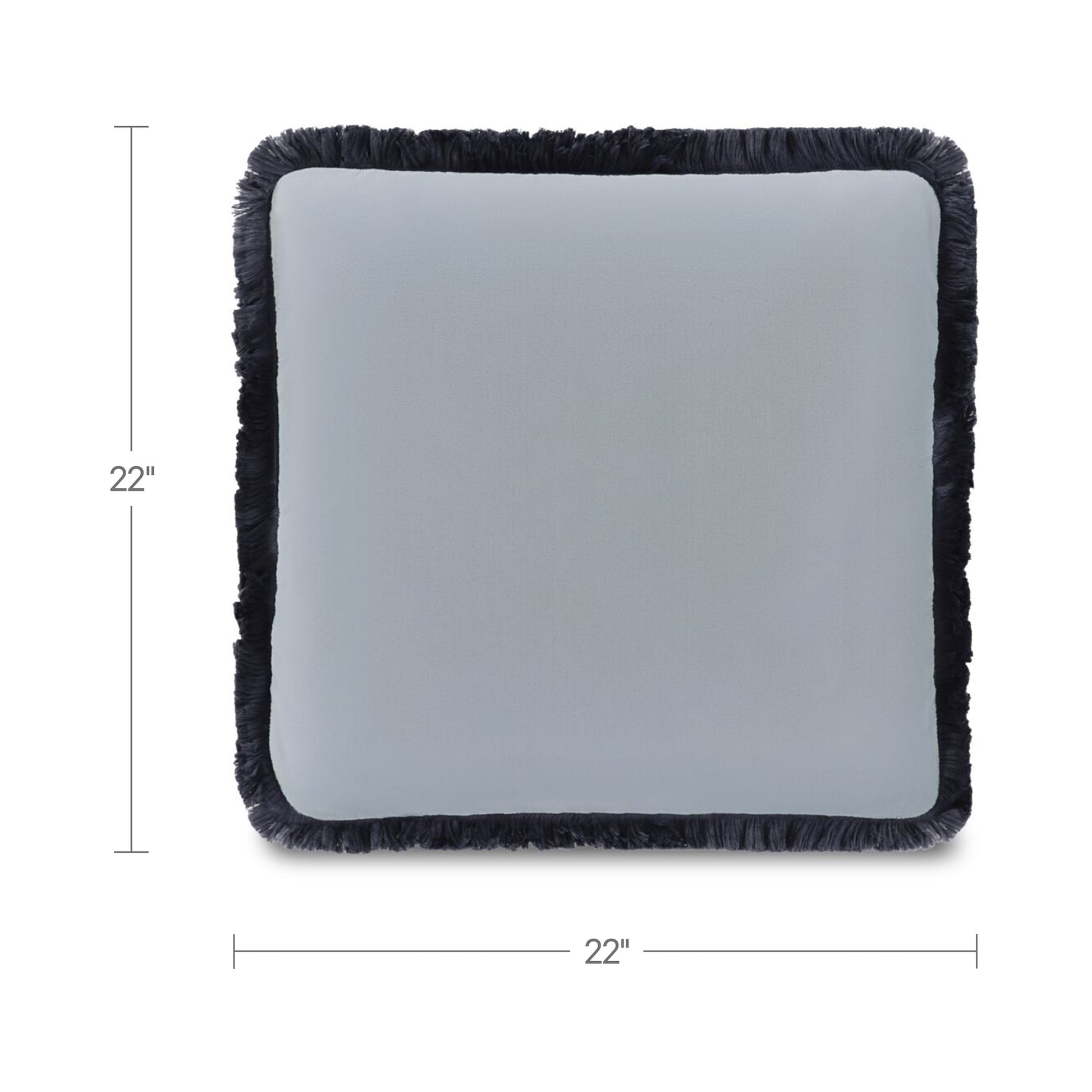 Yasmin Square Cushion Light Blue Faux Mohair by Moe's Home Collection - view 3