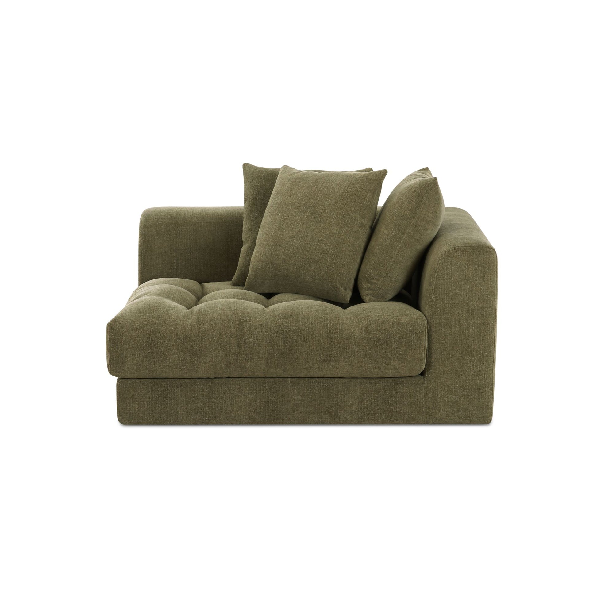 Davie Right Arm Facing Chair Olive by Moe's Home Collection