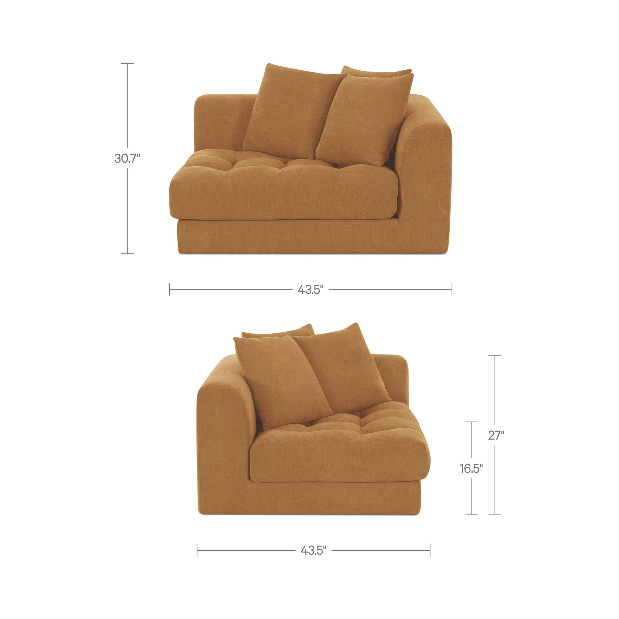 Davie Corner Chair Golden Yellow by Moe's Home Collection - view 3