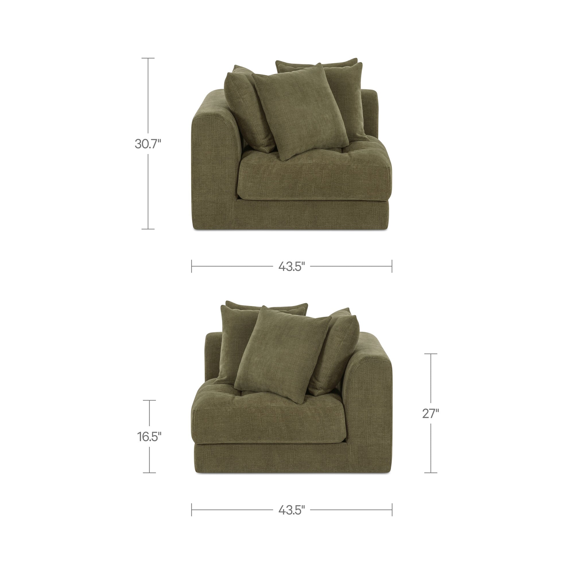 Davie Corner Chair Olive by Moe's Home Collection - view 3