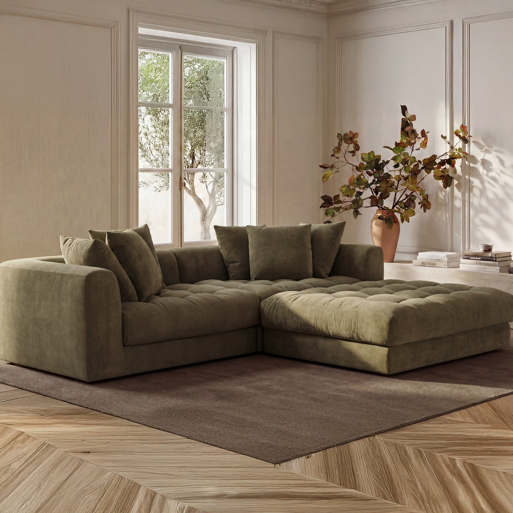 Davie Ottoman Olive by Moe's Home Collection - view 2