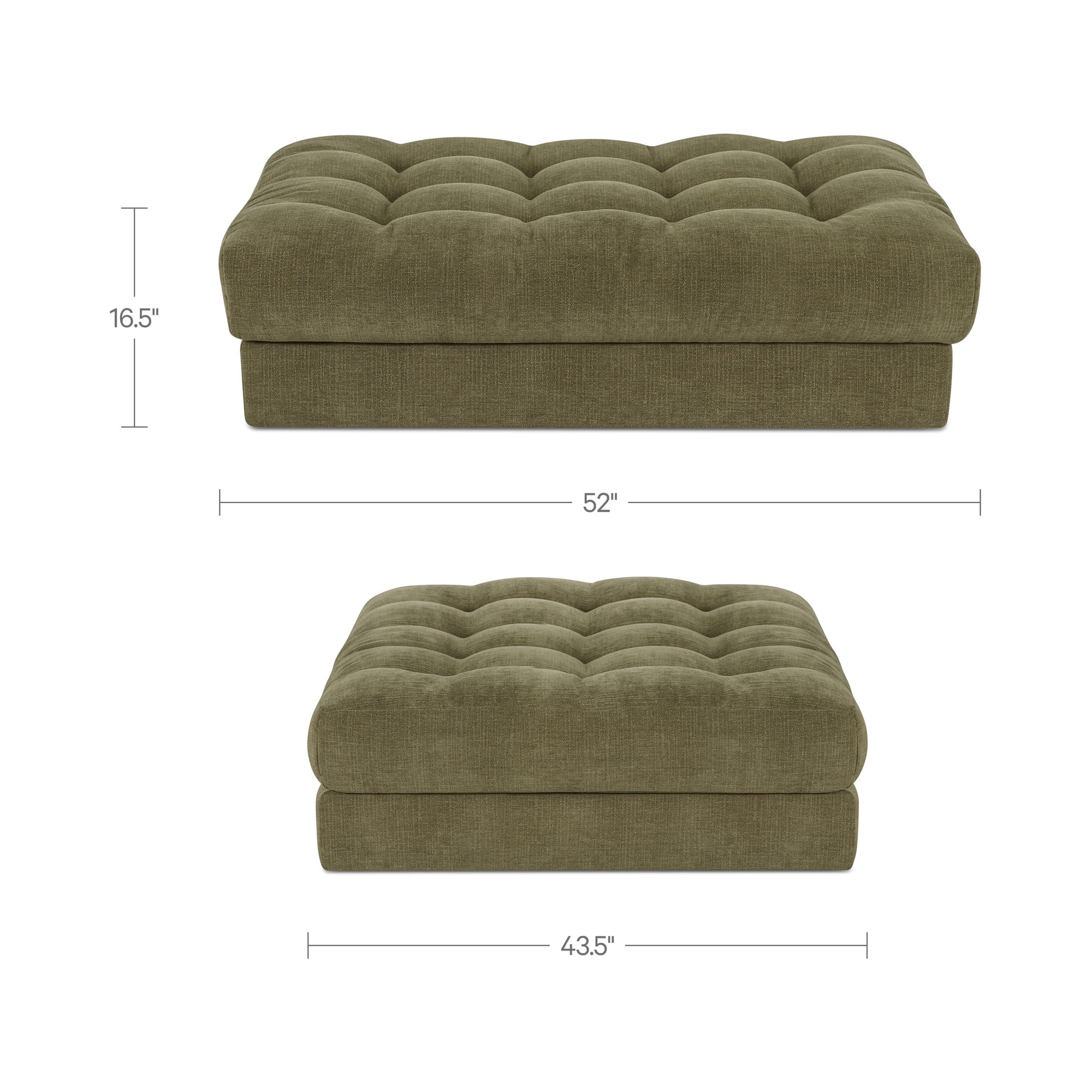 Davie Ottoman Olive by Moe's Home Collection - view 3