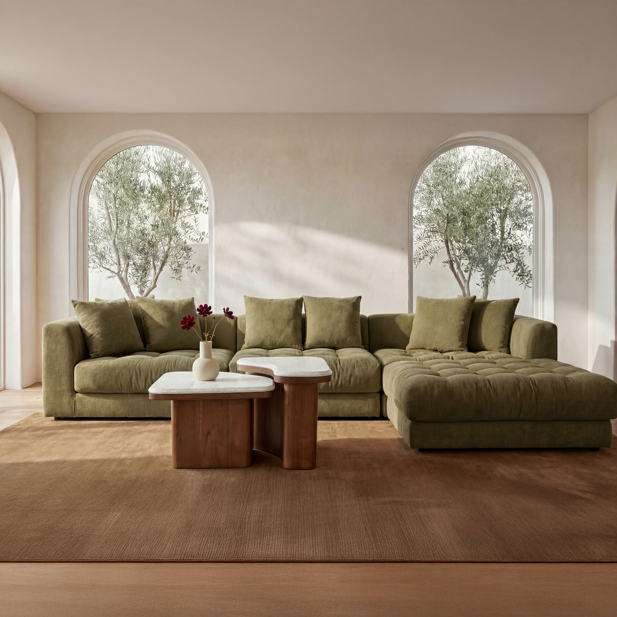 Davie Lounge Modular Sectional Olive by Moe's Home Collection - view 2
