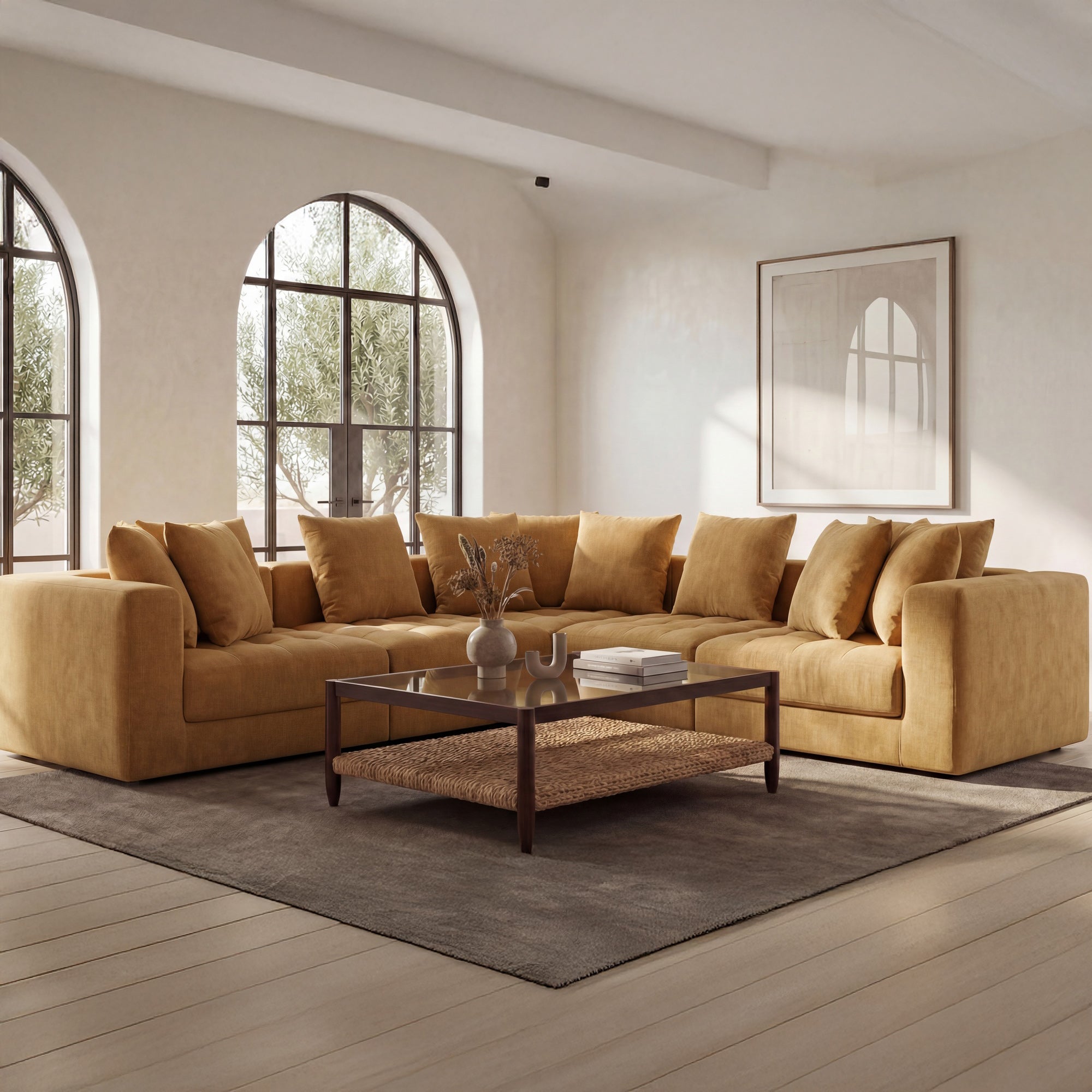 Davie Classic L Modular Sectional Golden Yellow by Moe's Home Collection - view 2