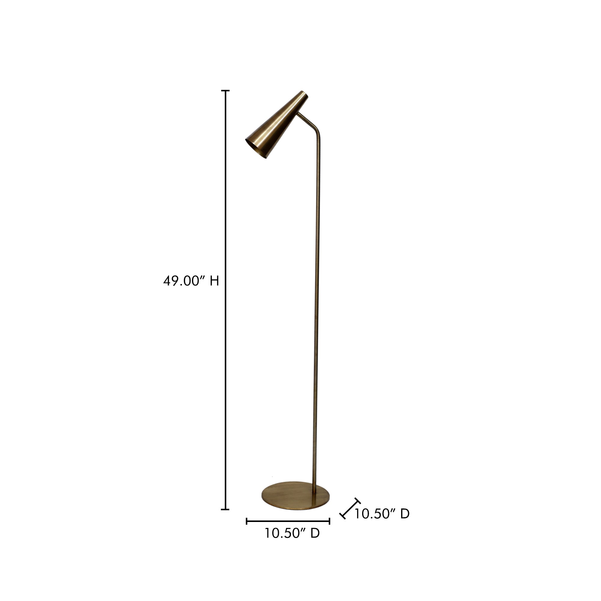 Trumpet Floor Lamp Gold by Moe's Home Collection - view 5