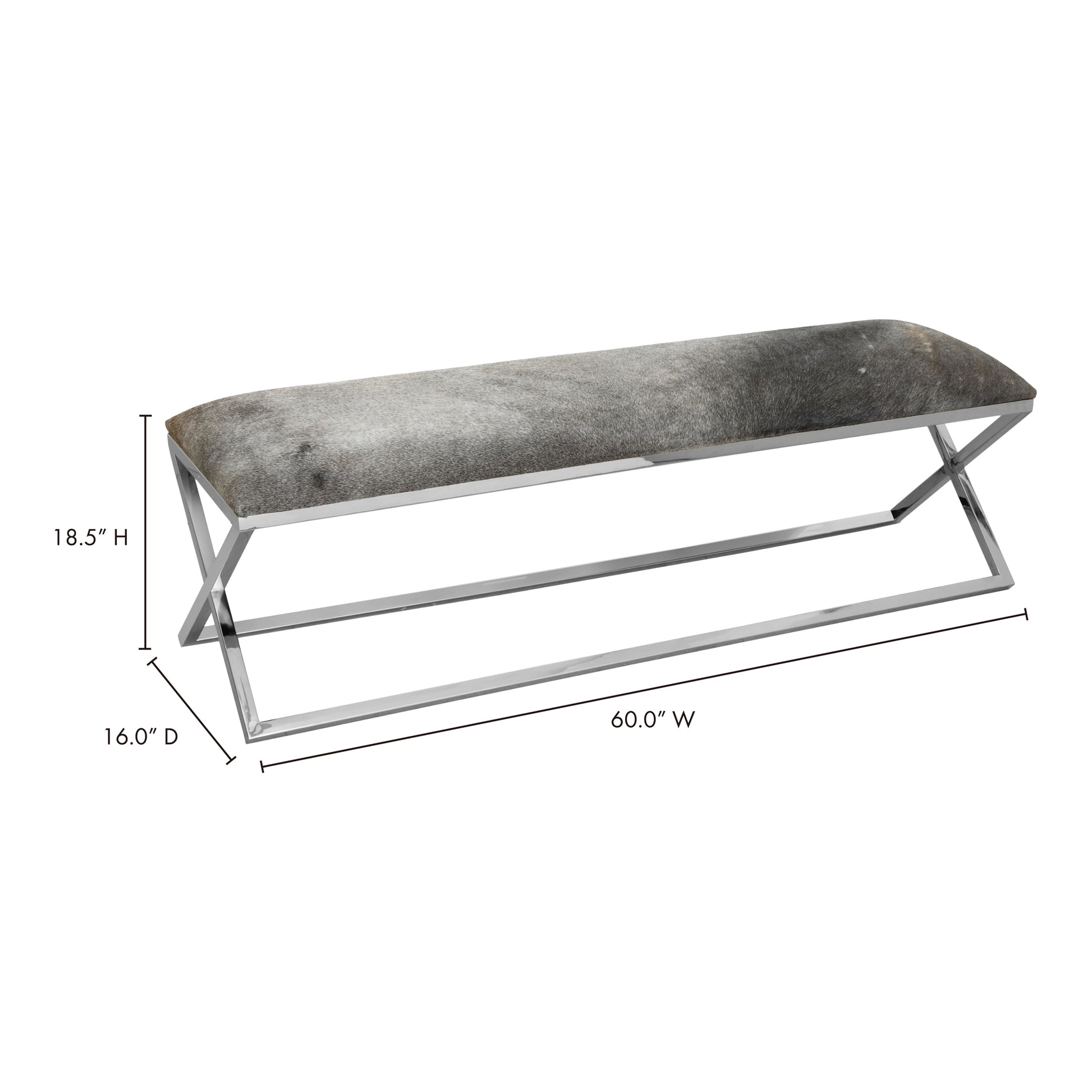 Rossi Bench Grey by Moe's Home Collection - view 6