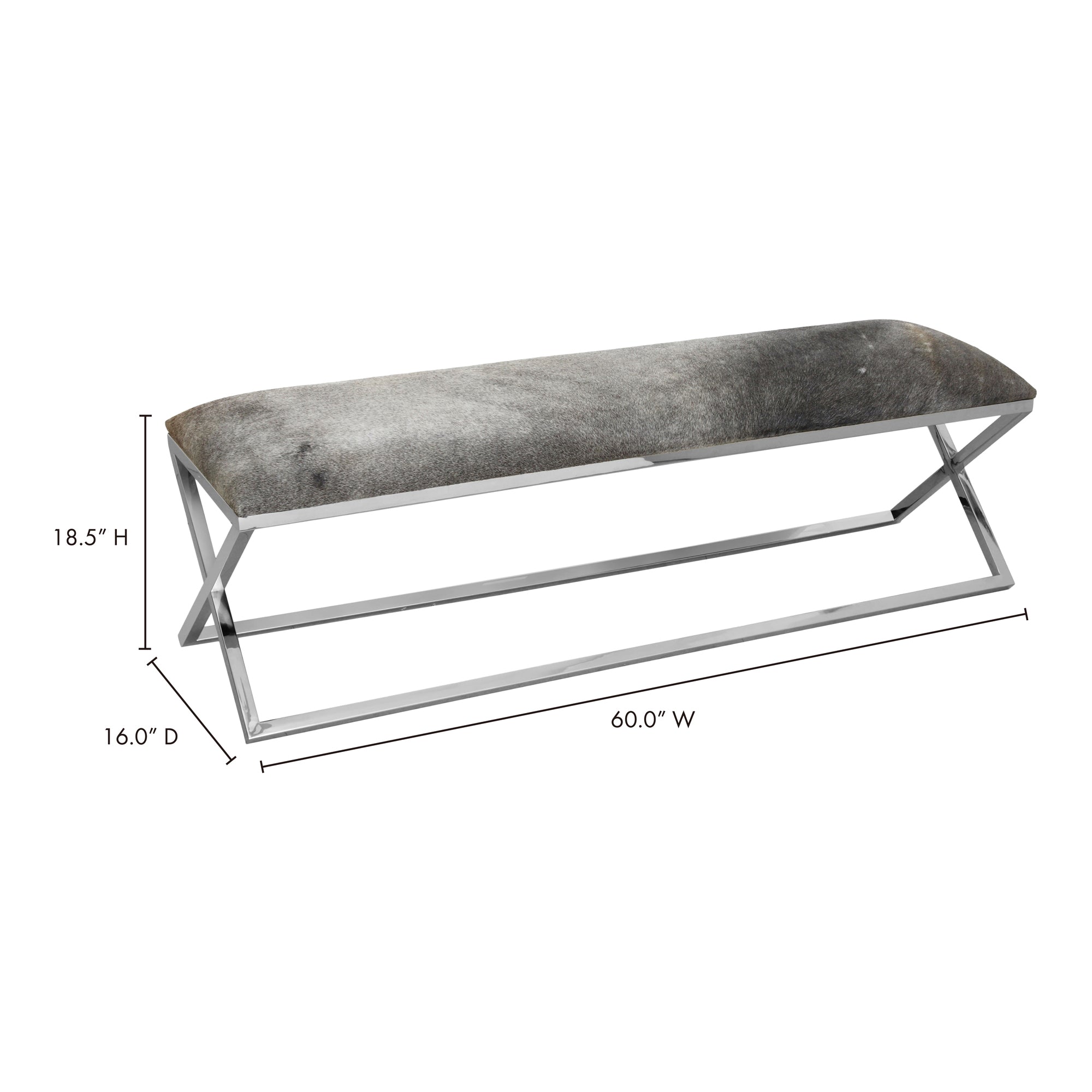 Rossi Bench Grey by Moe's Home Collection - view 6