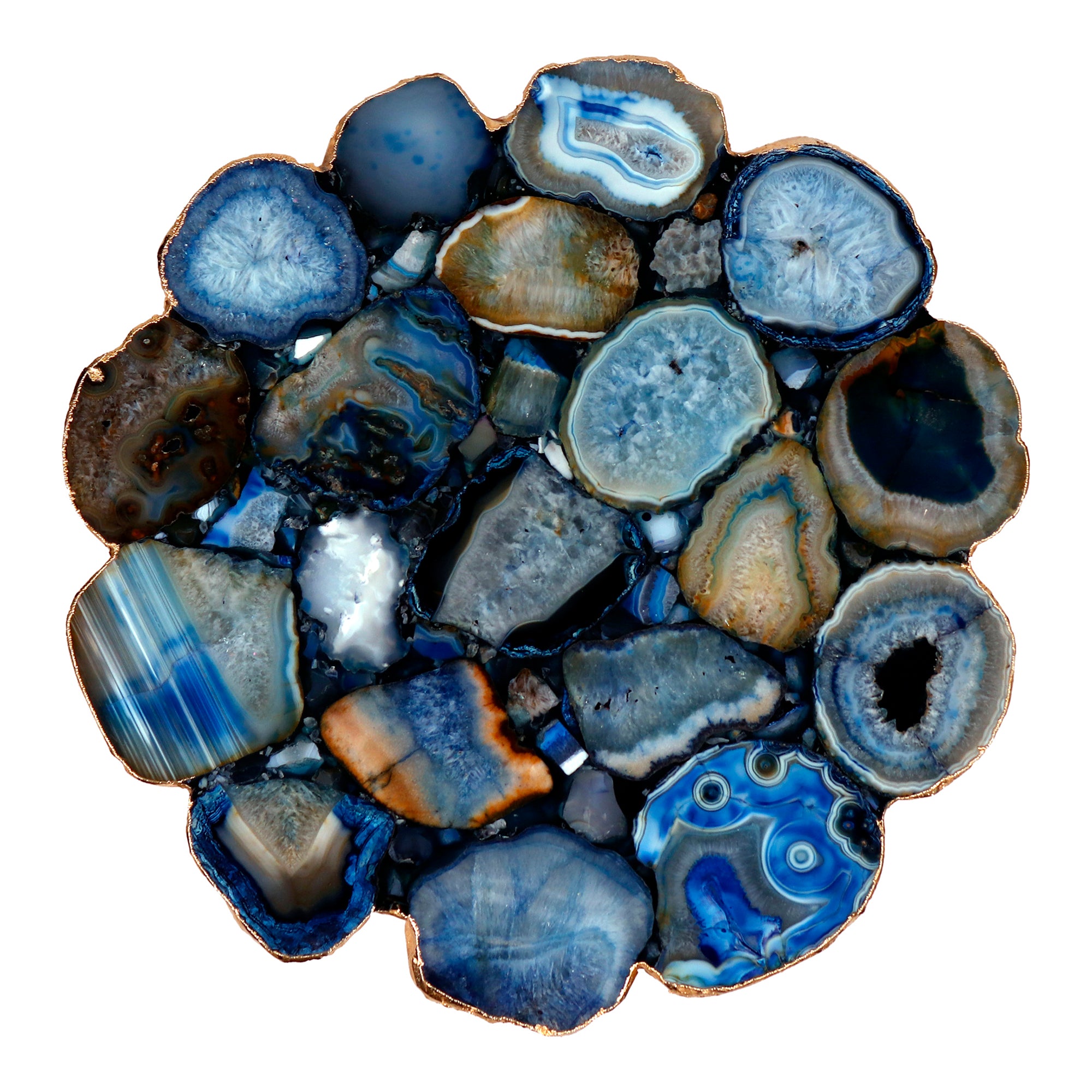Azul Agate Accent Table Blue by Moe's Home Collection - view 4