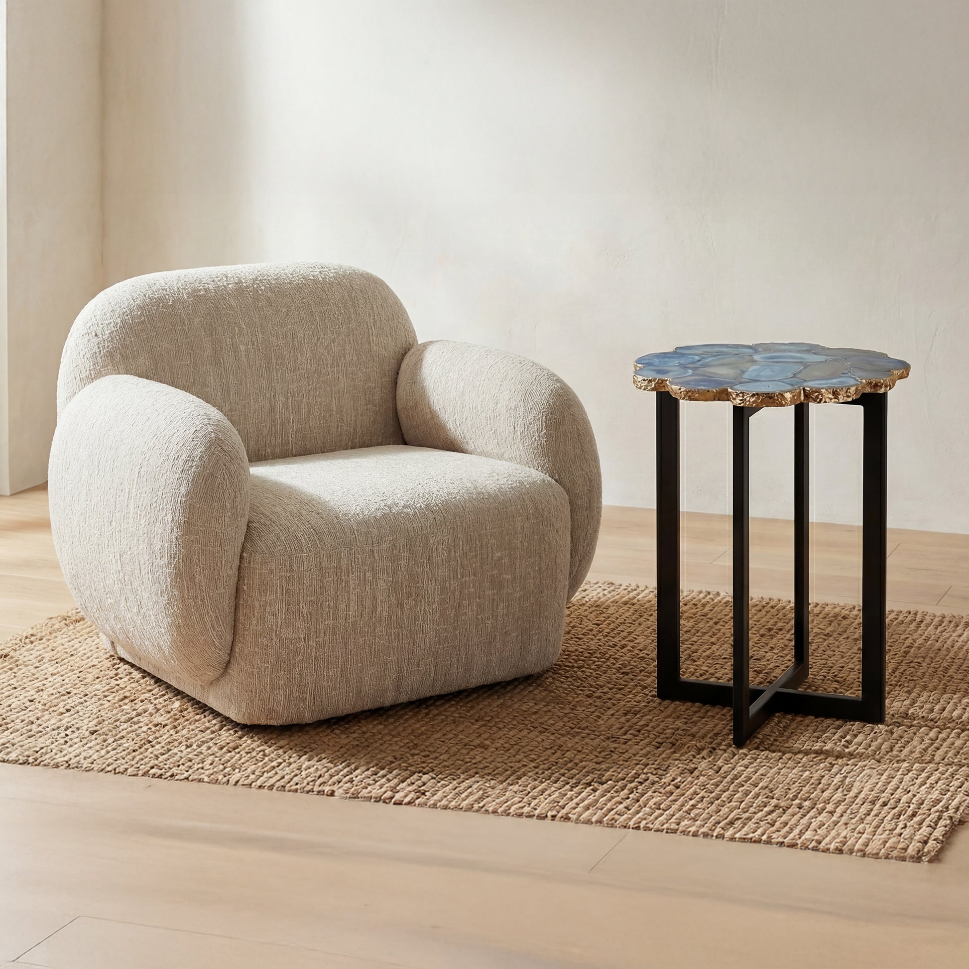 Azul Agate Accent Table Blue by Moe's Home Collection - view 5
