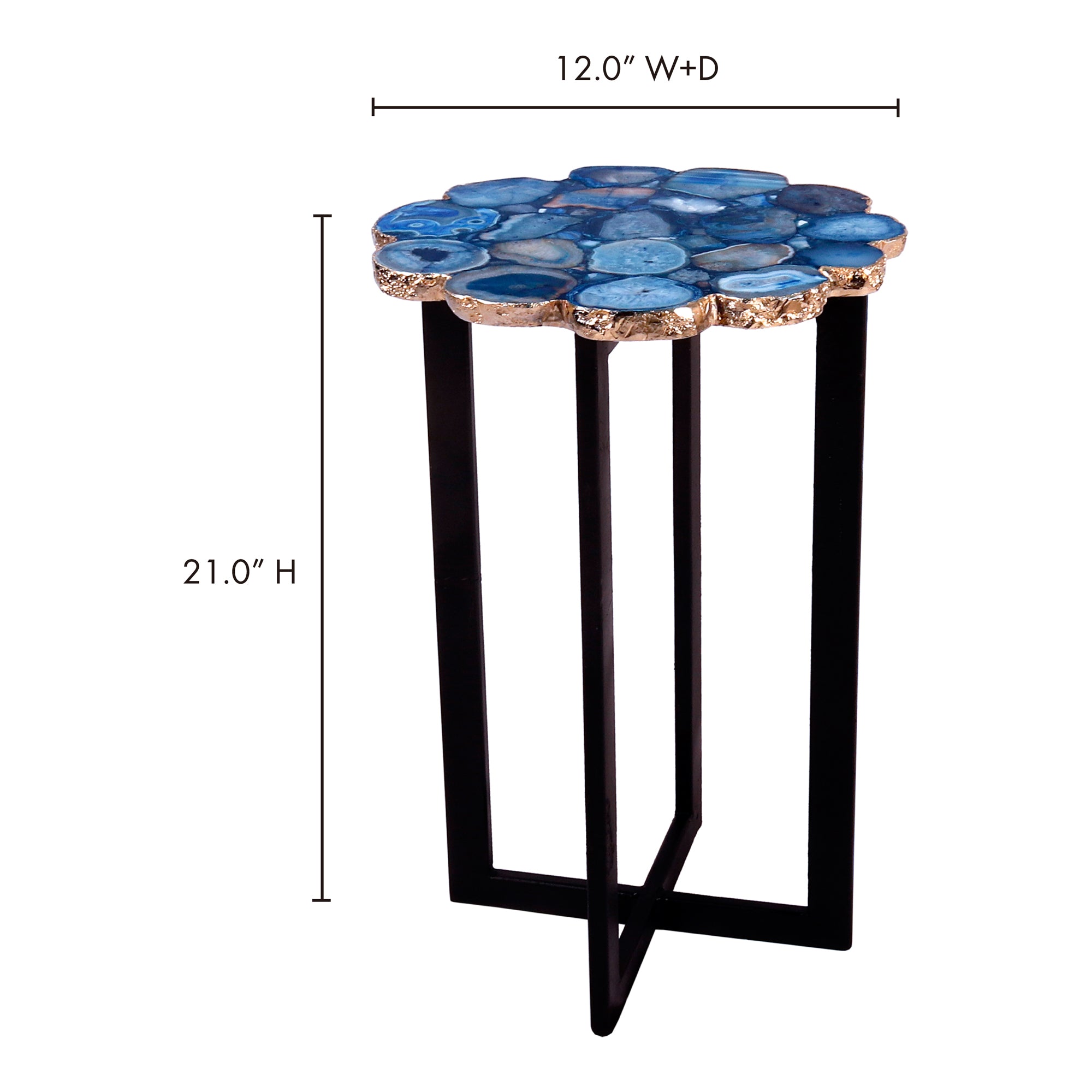 Azul Agate Accent Table Blue by Moe's Home Collection - view 6