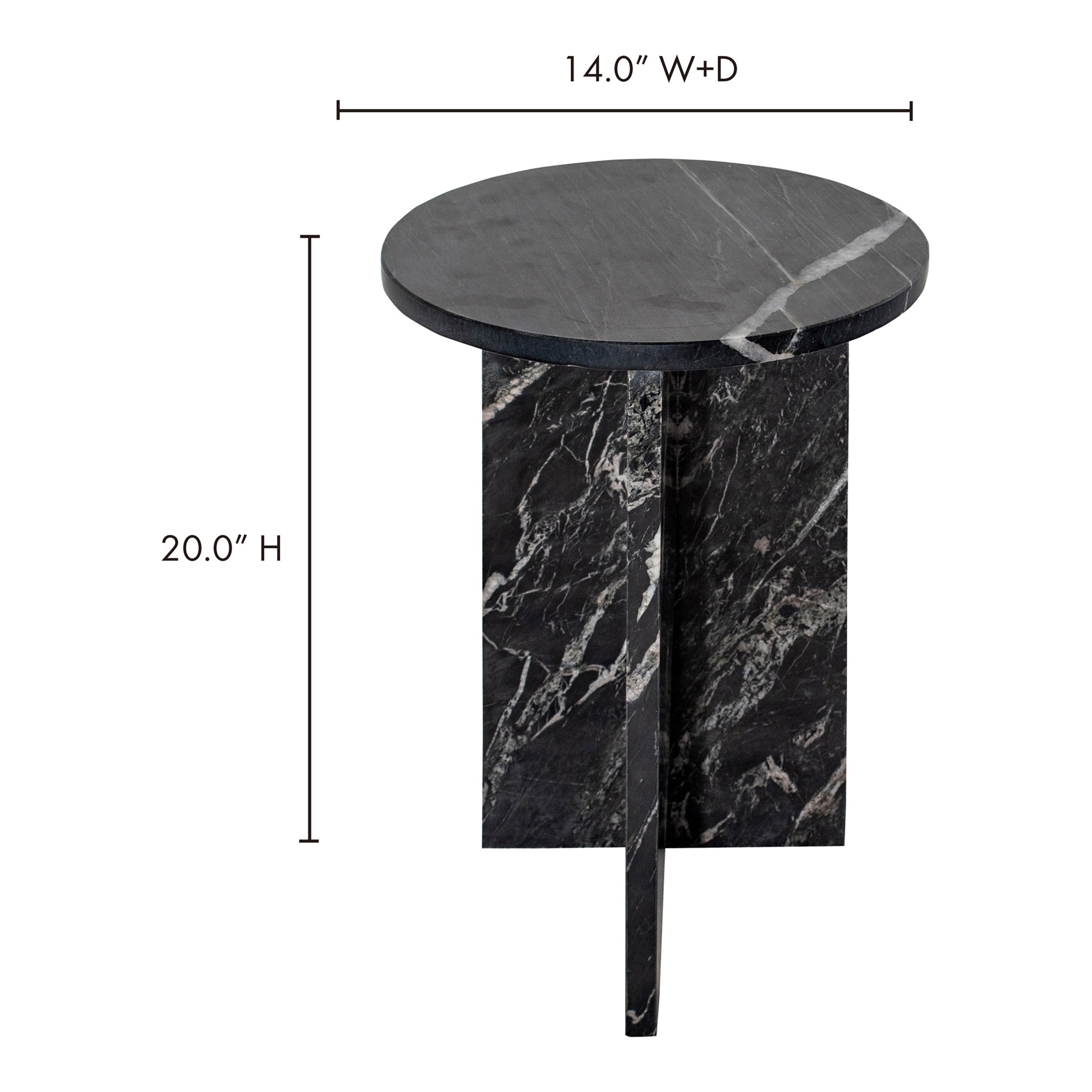 Grace Accent Table Black Marble by Moe's Home Collection - view 8