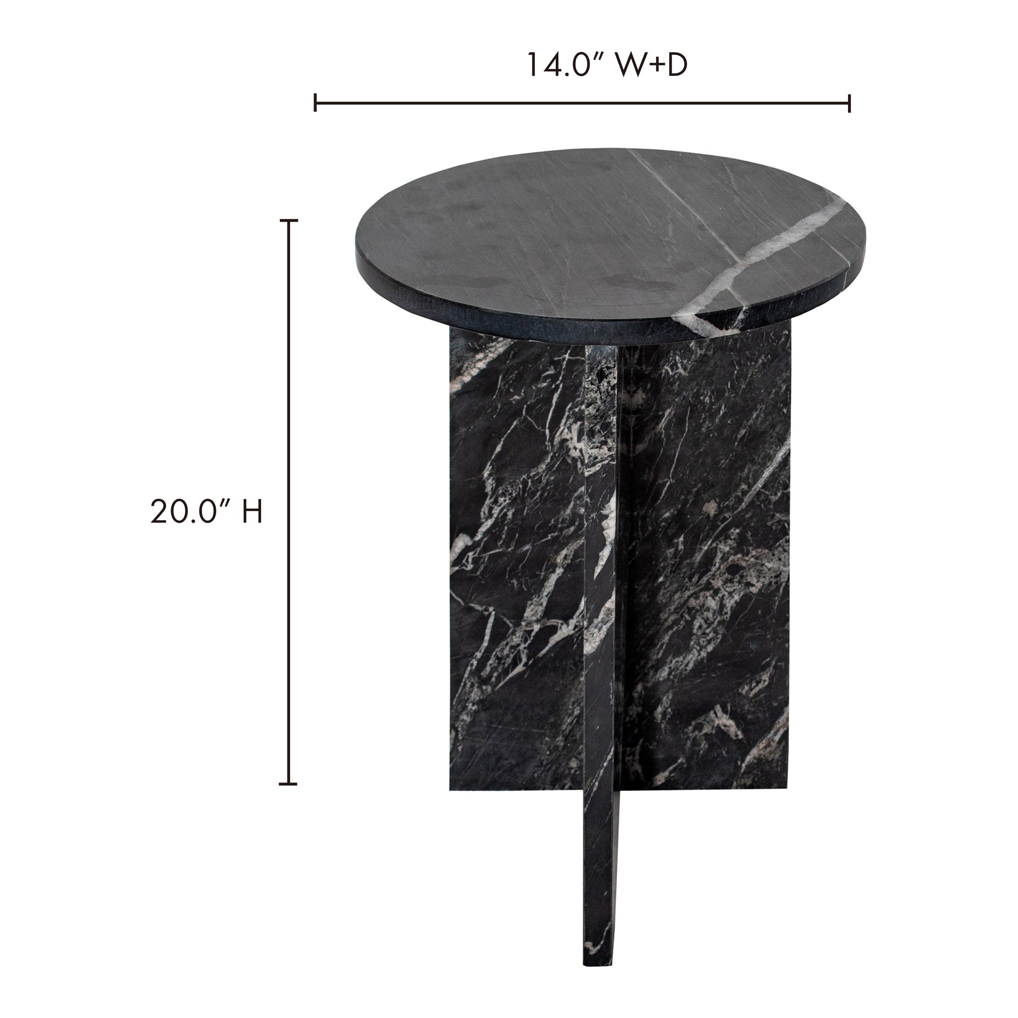 Grace Accent Table Black Marble by Moe's Home Collection - view 8