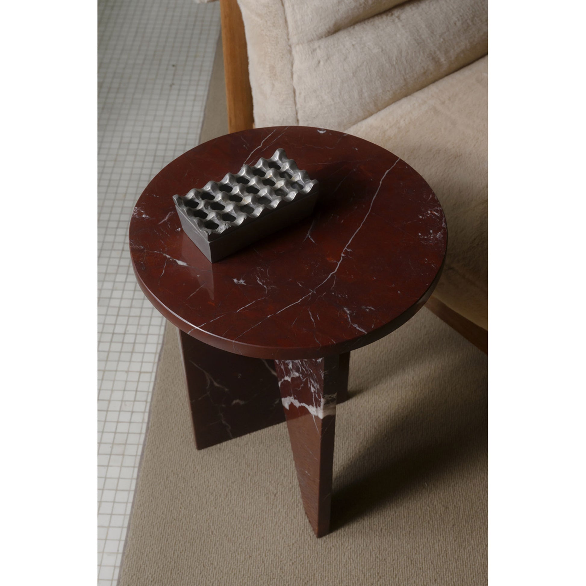 Grace Accent Table Rosso Levante Marble by Moe's Home Collection - view 5