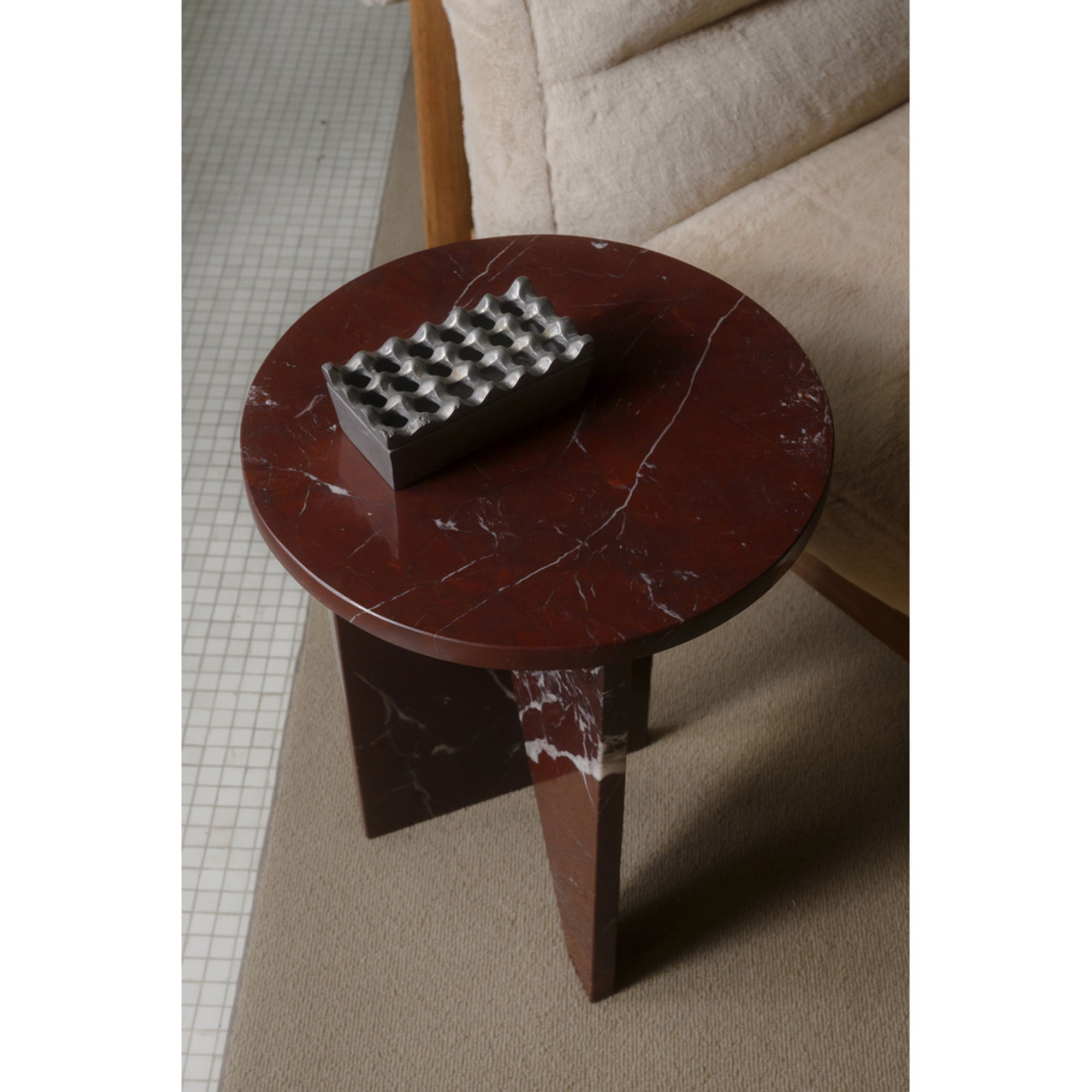 Grace Accent Table Rosso Levante Marble by Moe's Home Collection - view 5