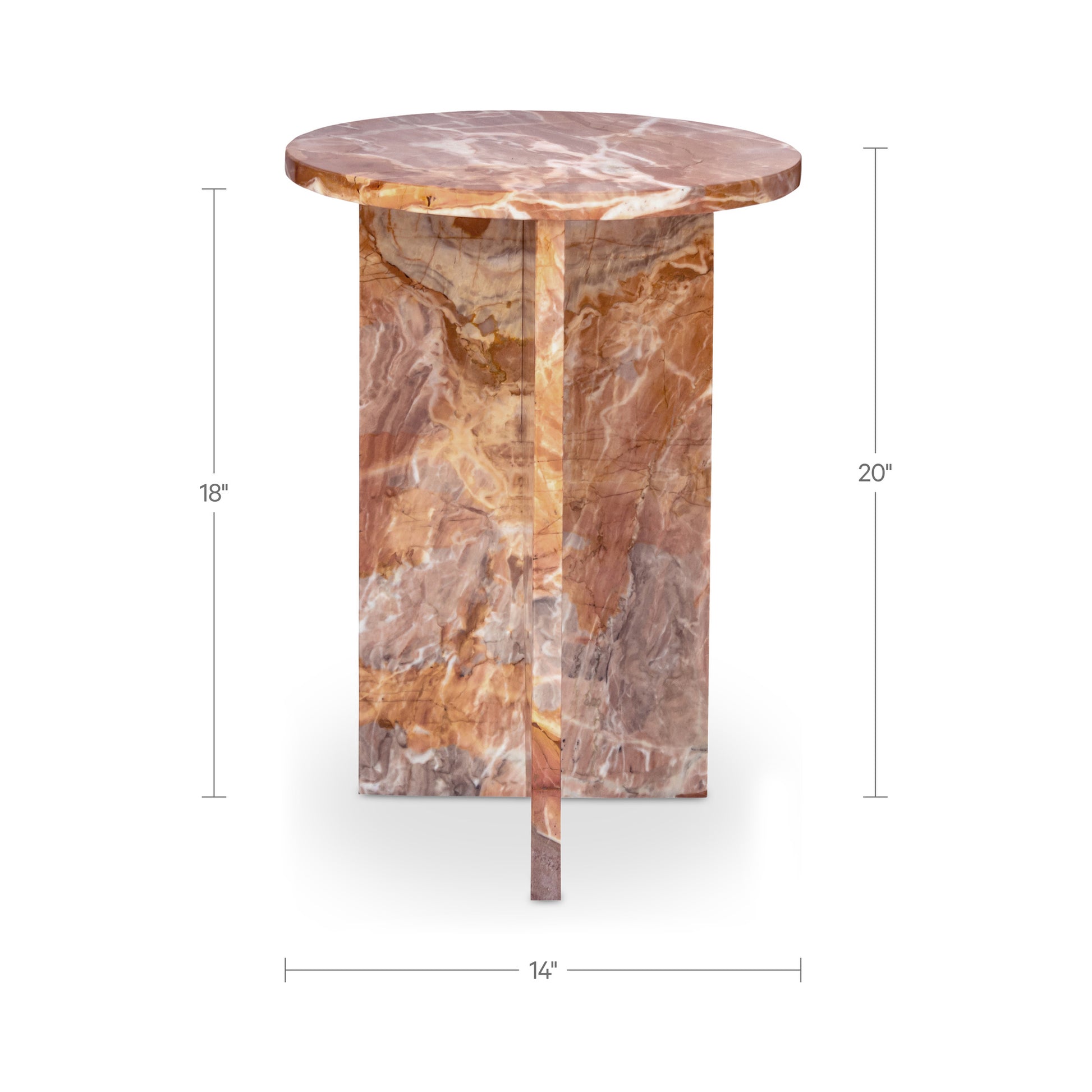 Grace Accent Table Orange Levante Marble by Moe's Home Collection - view 3
