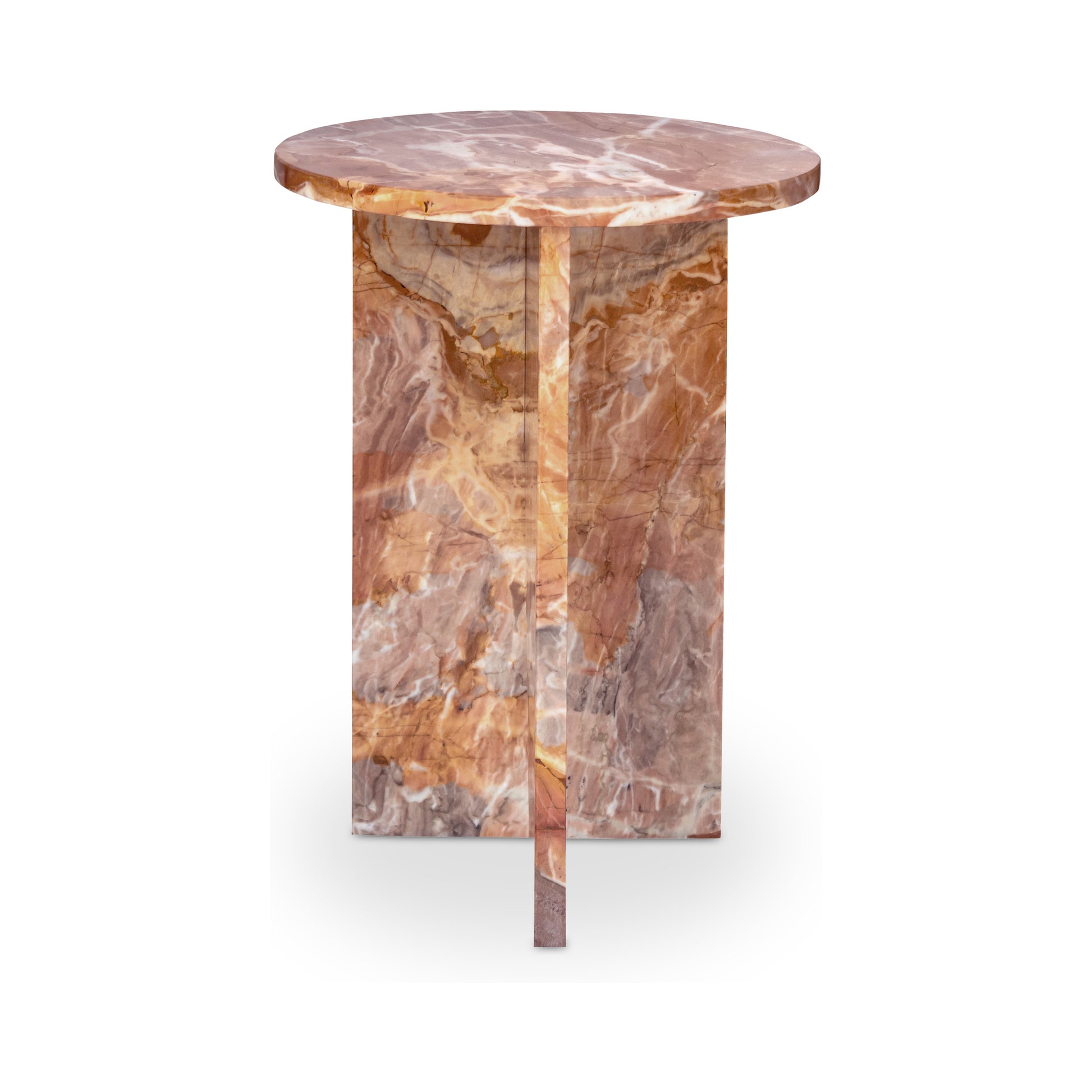 Grace Accent Table Orange Levante Marble by Moe's Home Collection