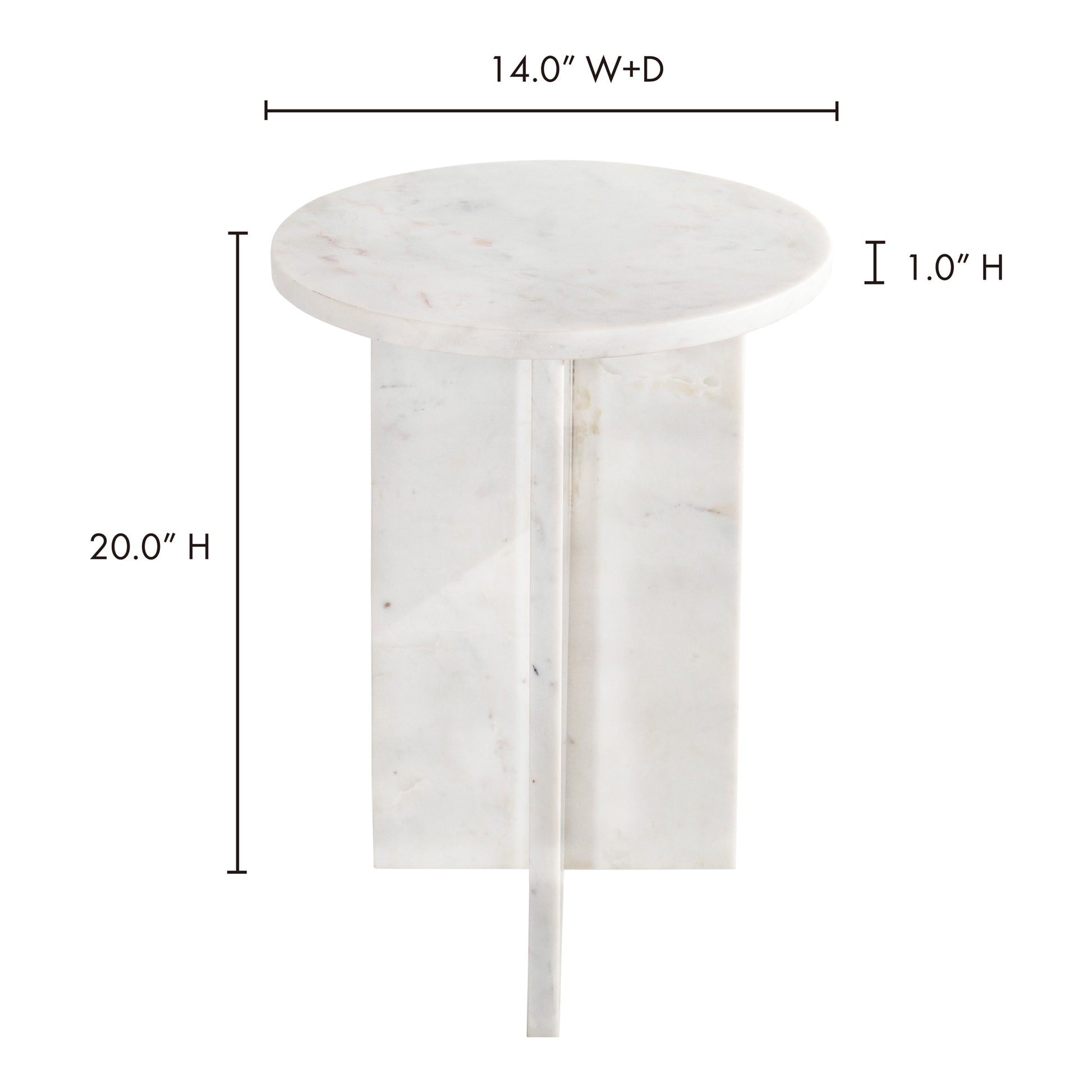 Grace Accent Table White Marble by Moe's Home Collection - view 10