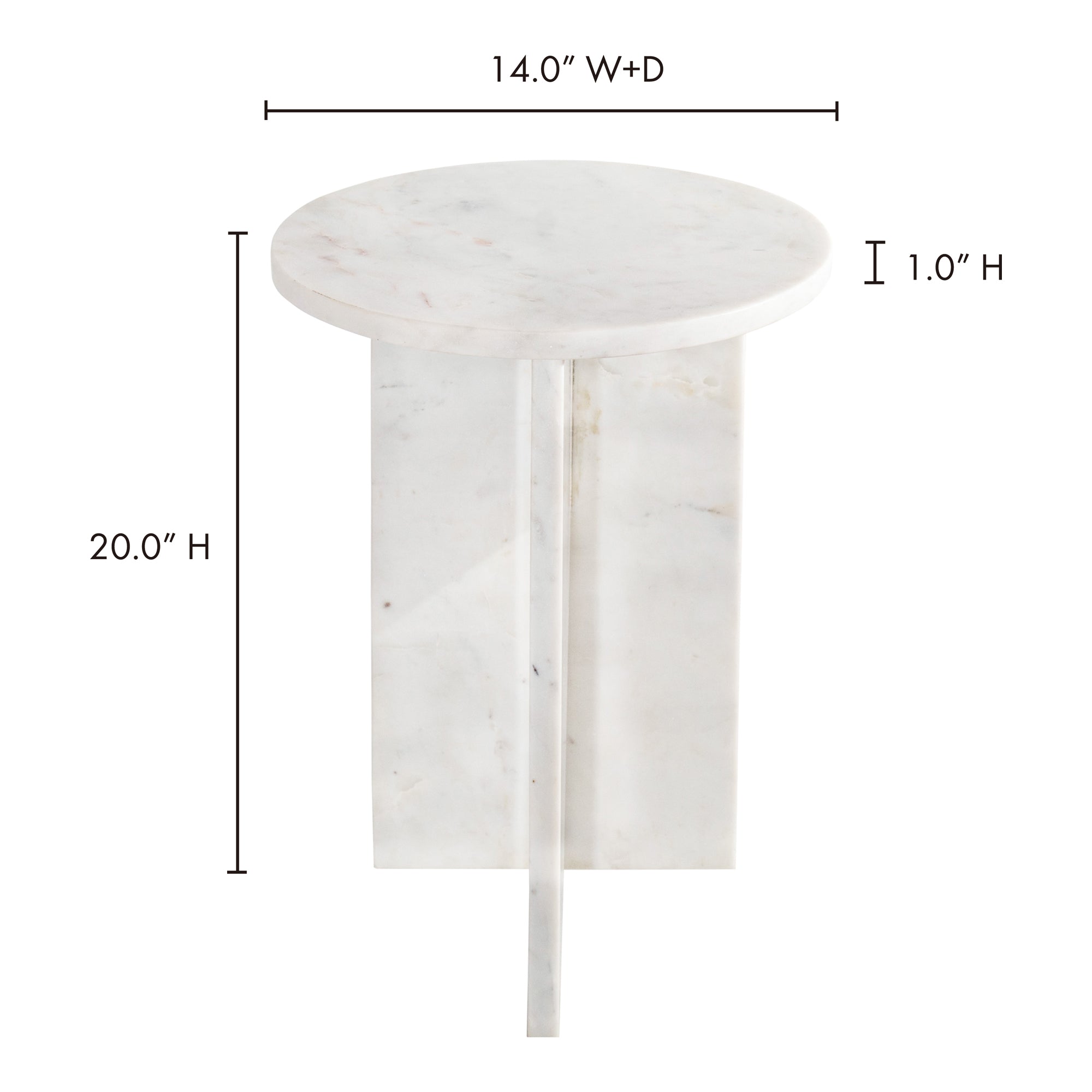 Grace Accent Table White Marble by Moe's Home Collection - view 10