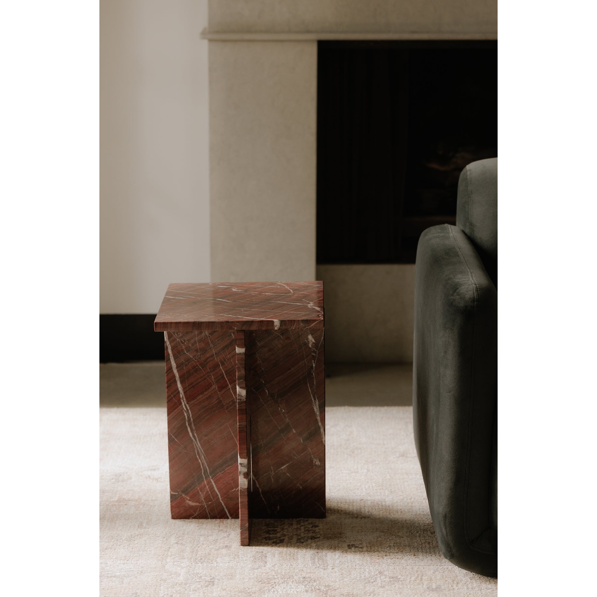 Blair Accent Table Rosso Levanto Marble by Moe's Home Collection - view 2