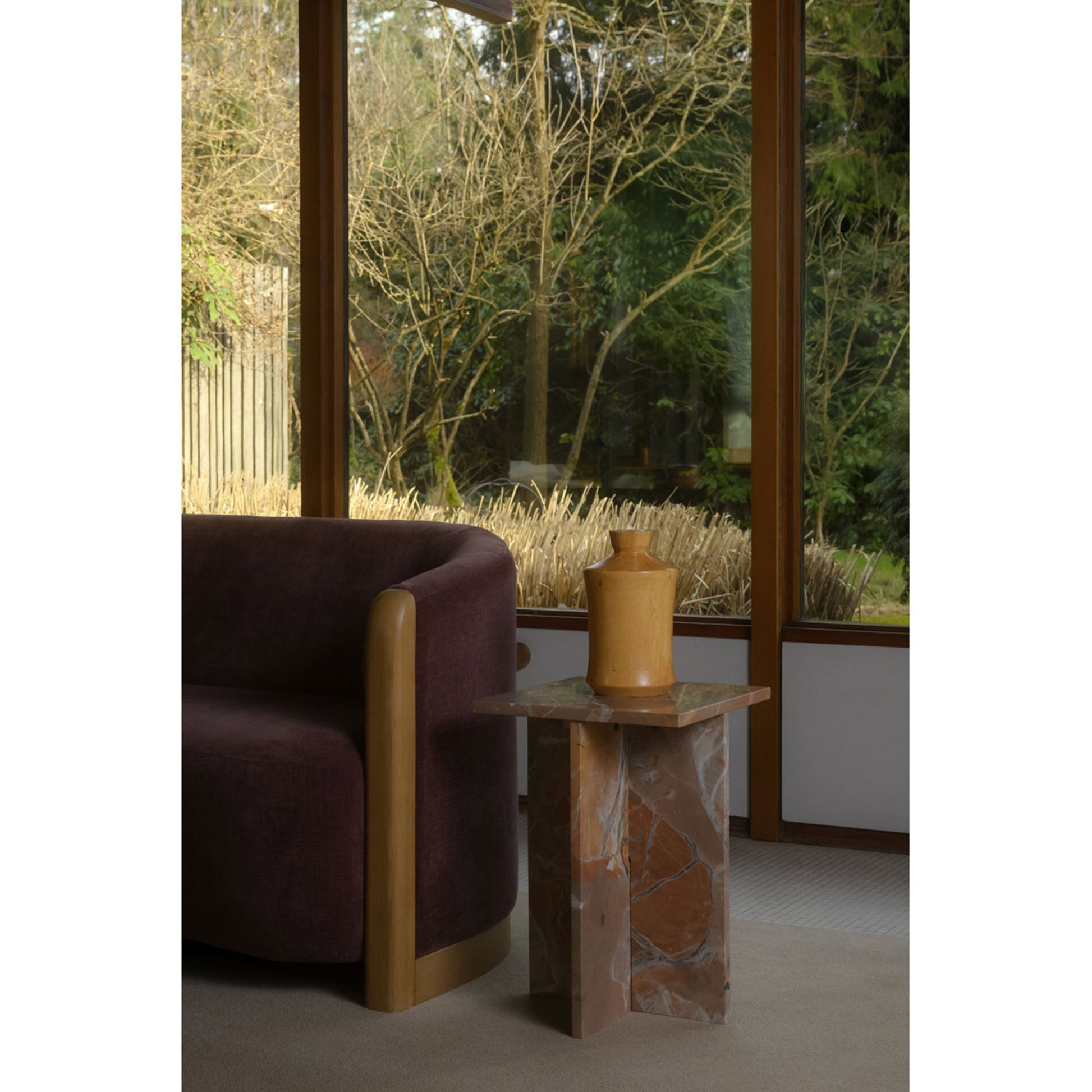 Blair Accent Table Orange Levante Marble by Moe's Home Collection - view 3
