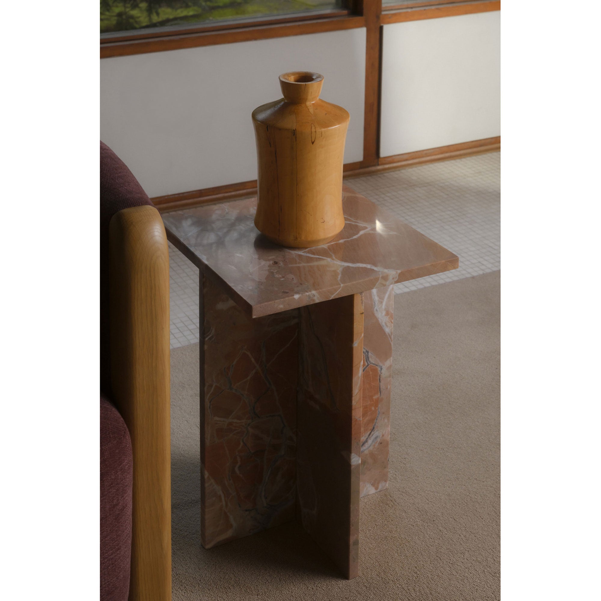 Blair Accent Table Orange Levante Marble by Moe's Home Collection - view 4