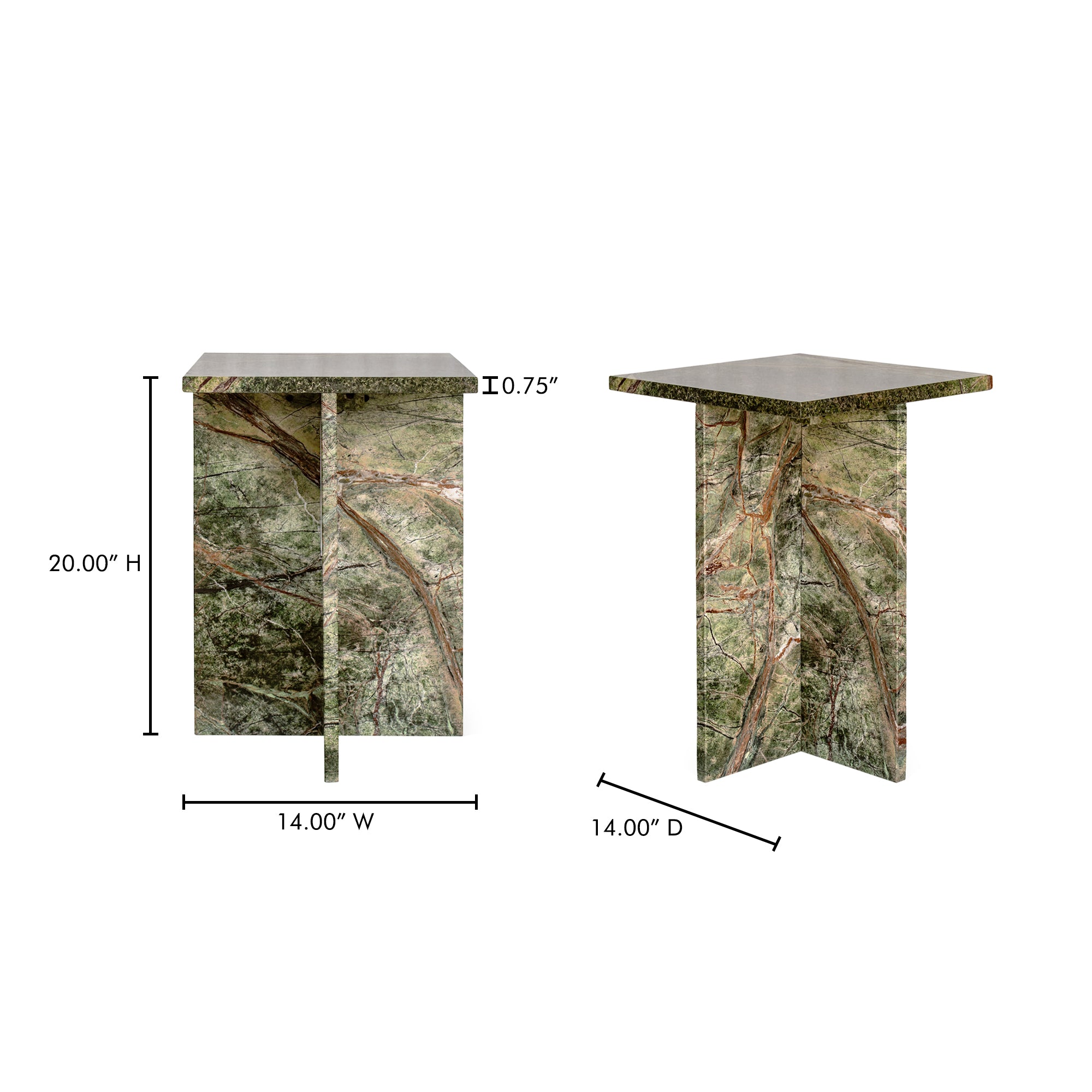 Blair Accent Table Rainforest Green Marble by Moe's Home Collection - view 4