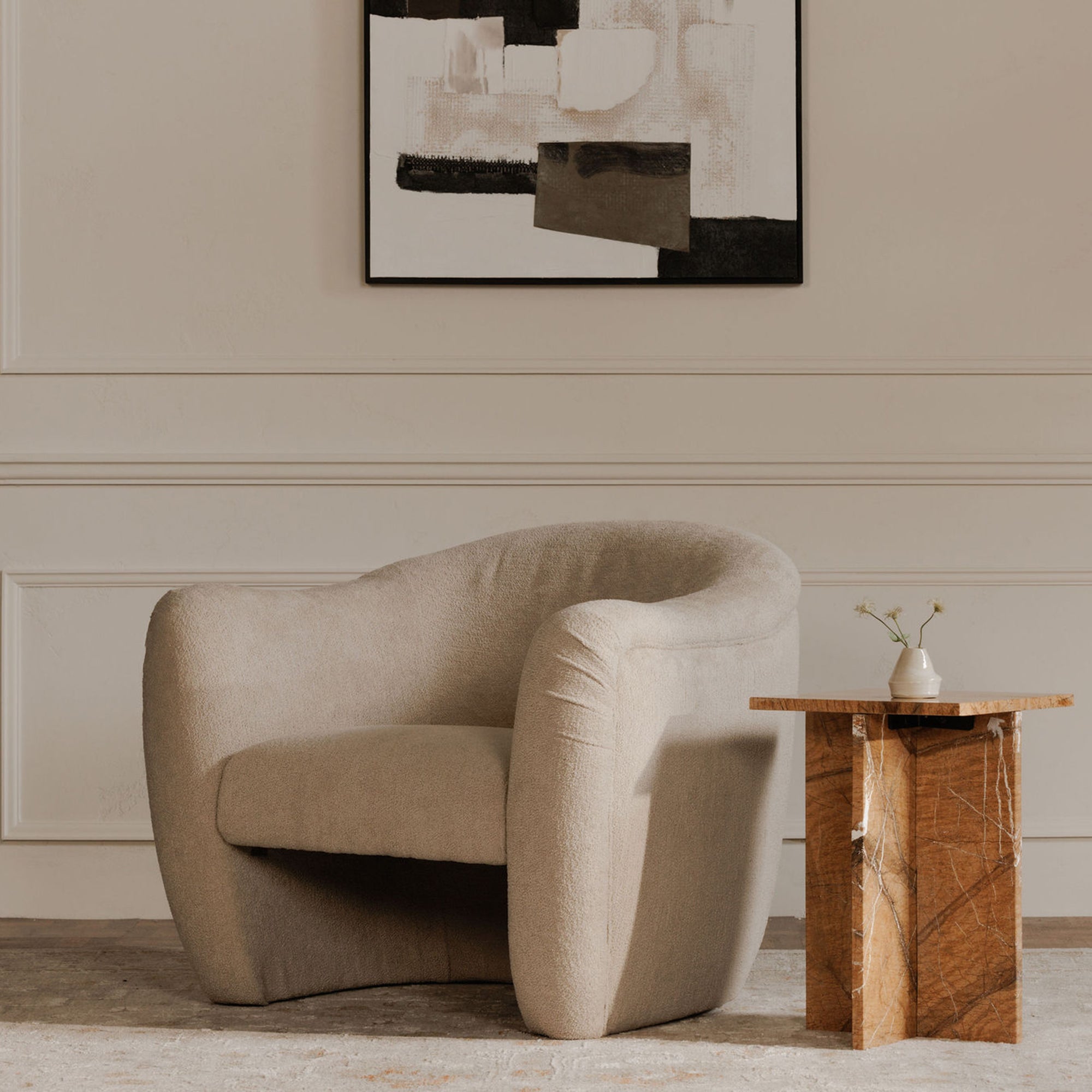 Blair Accent Table Golden Forest Marble by Moe's Home Collection - view 2