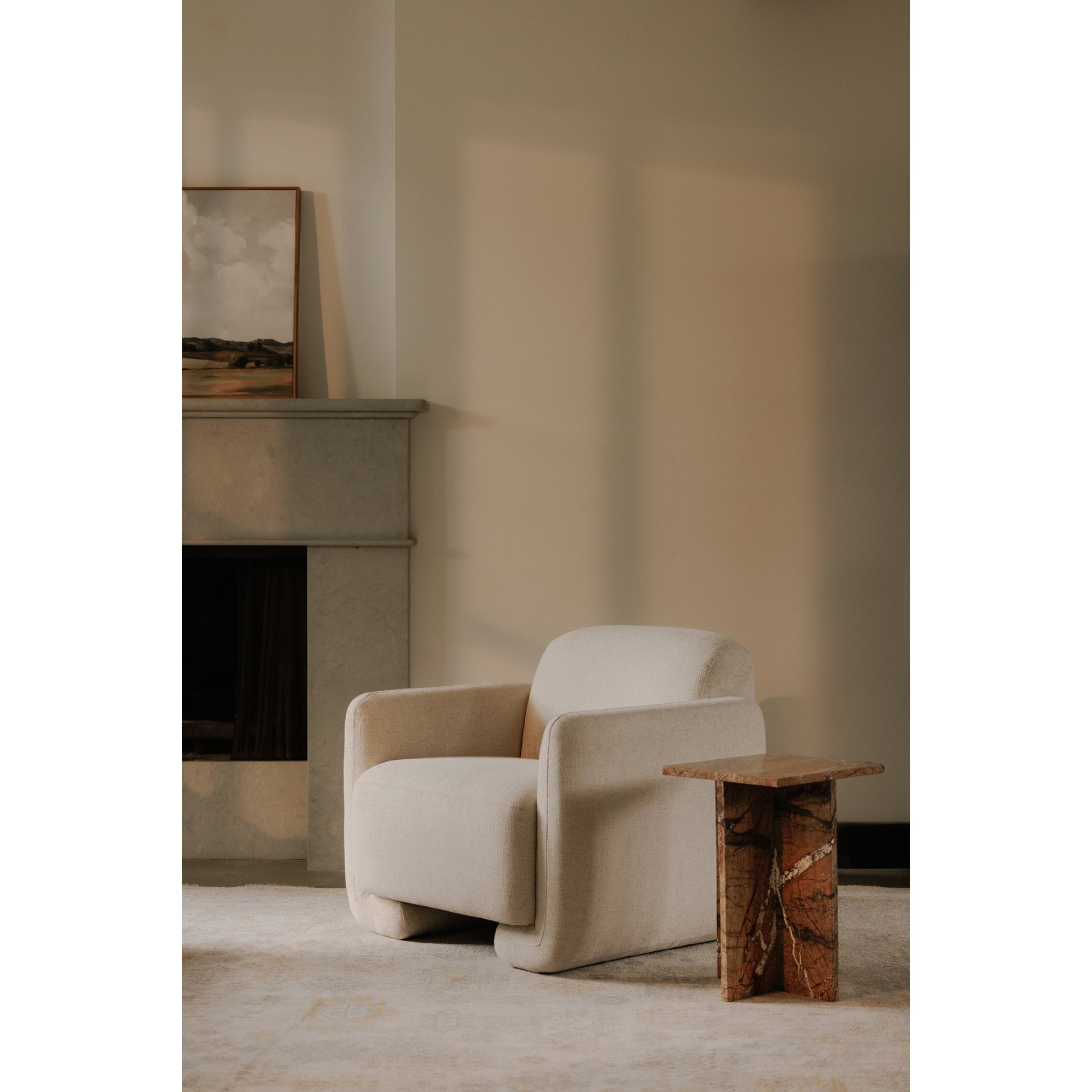 Blair Accent Table Golden Forest Marble by Moe's Home Collection - view 3