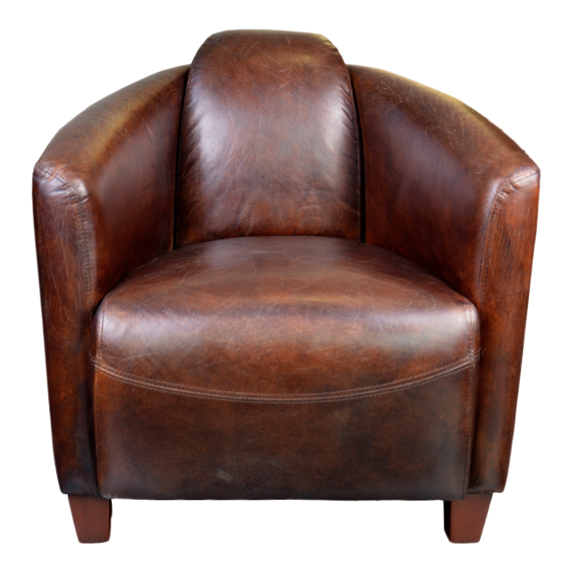 Salzburg Club Chair Dark Brown Leather by Moe's Home Collection