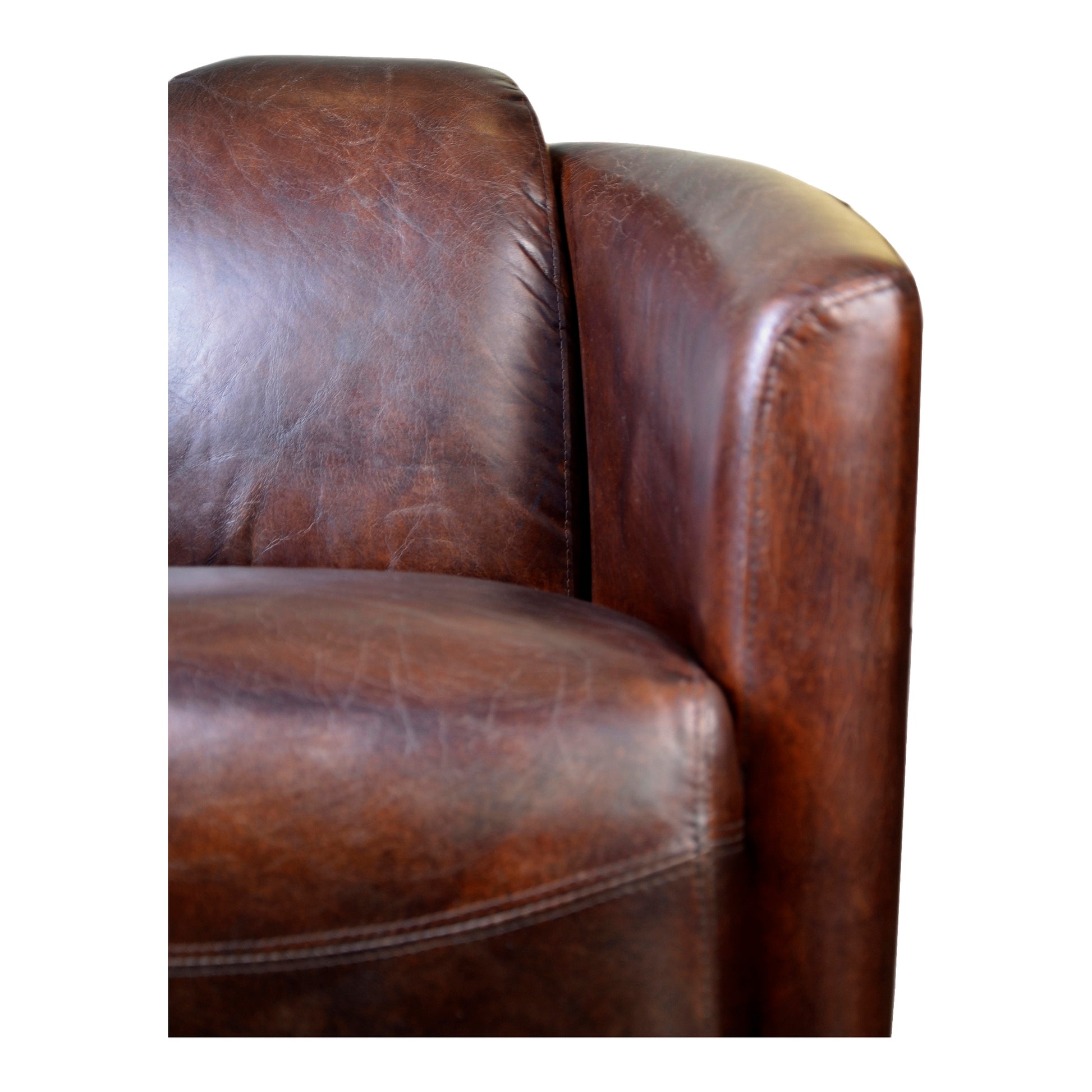 Salzburg Club Chair Dark Brown Leather by Moe's Home Collection - view 3