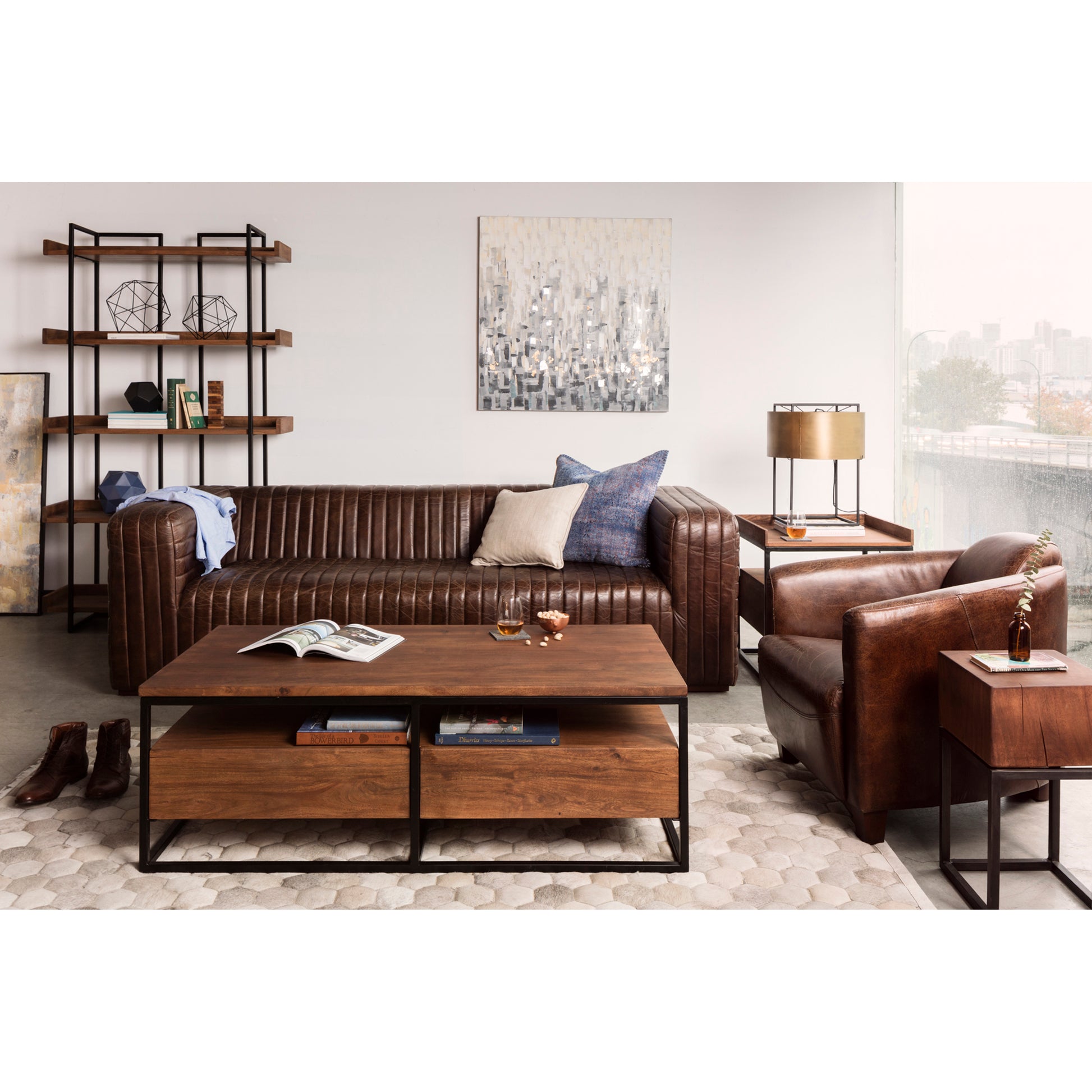 Salzburg Club Chair Dark Brown Leather by Moe's Home Collection - view 4