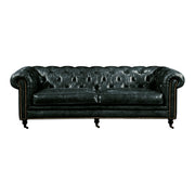 Birmingham Sofa Black Leather by Moe's Home Collection