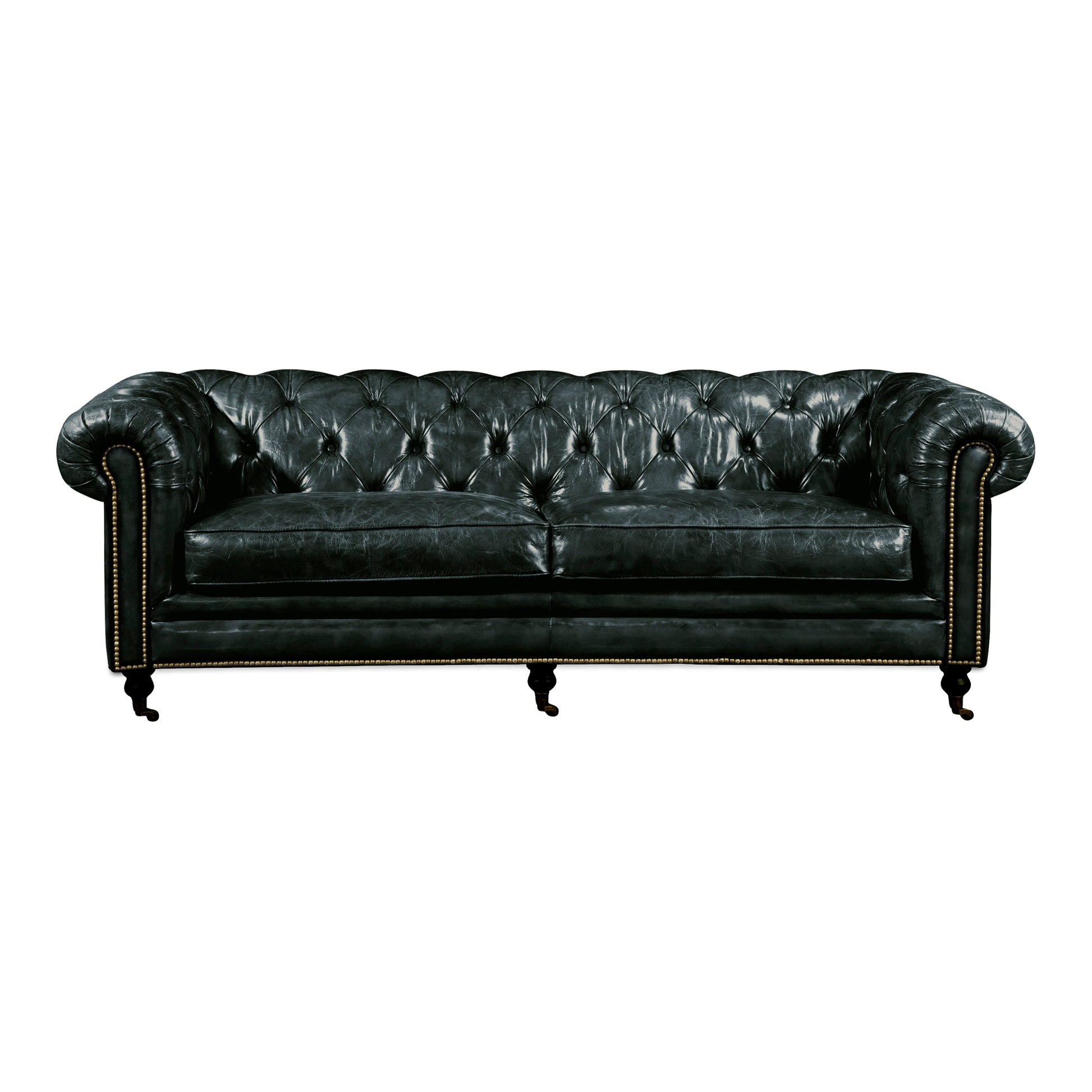 Birmingham Sofa Black Leather by Moe's Home Collection