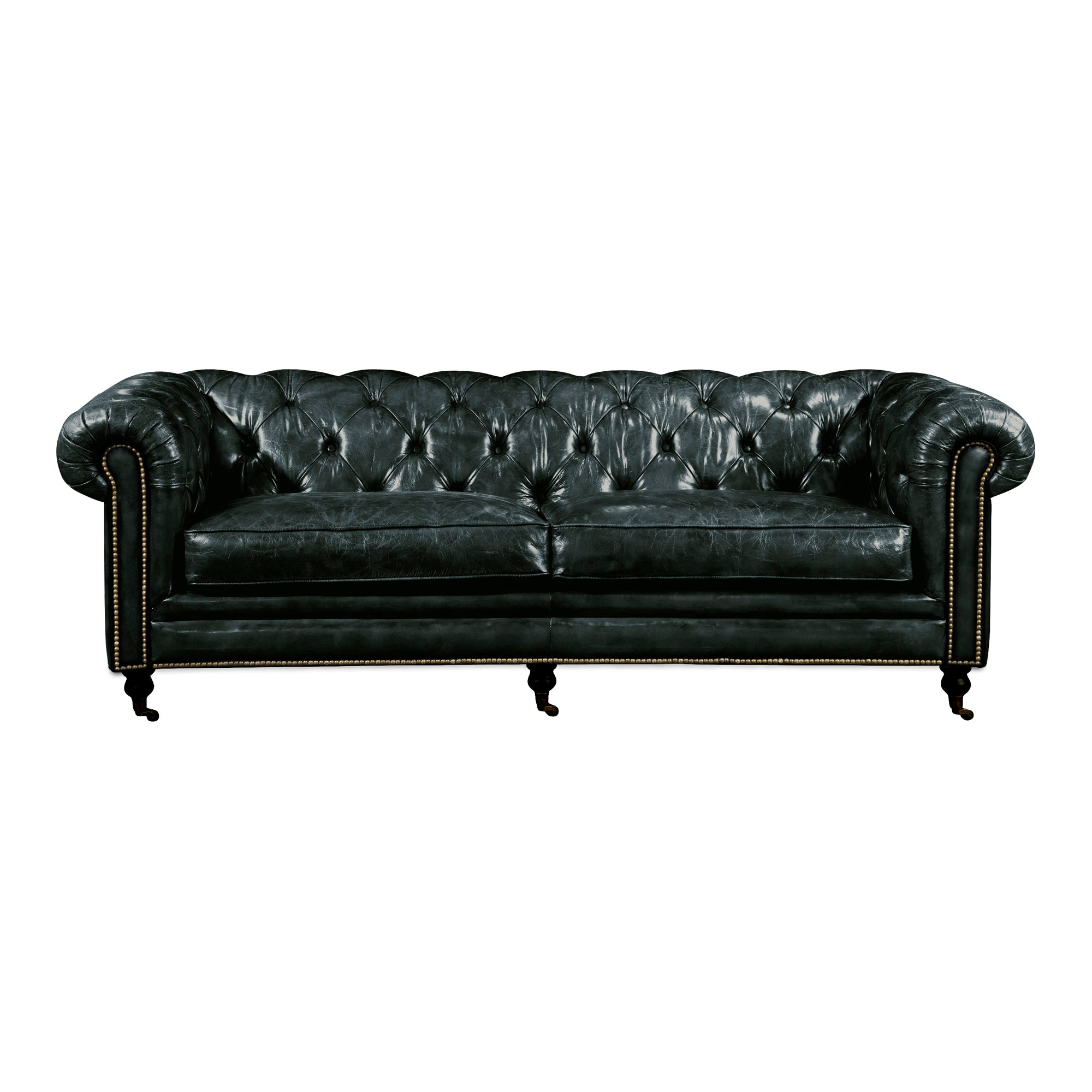 Birmingham Sofa Black Leather by Moe's Home Collection