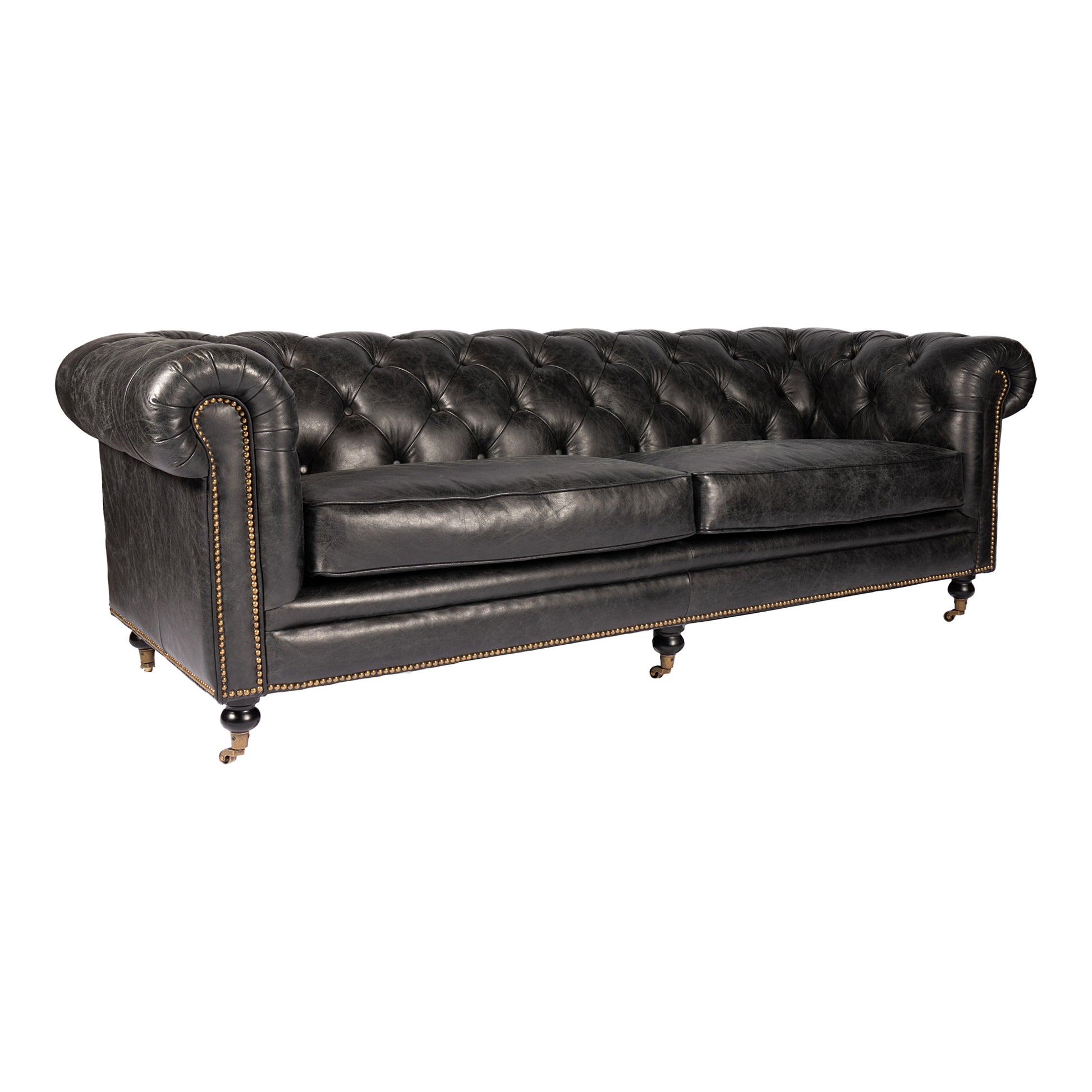 Birmingham Sofa Black Leather by Moe's Home Collection - view 2