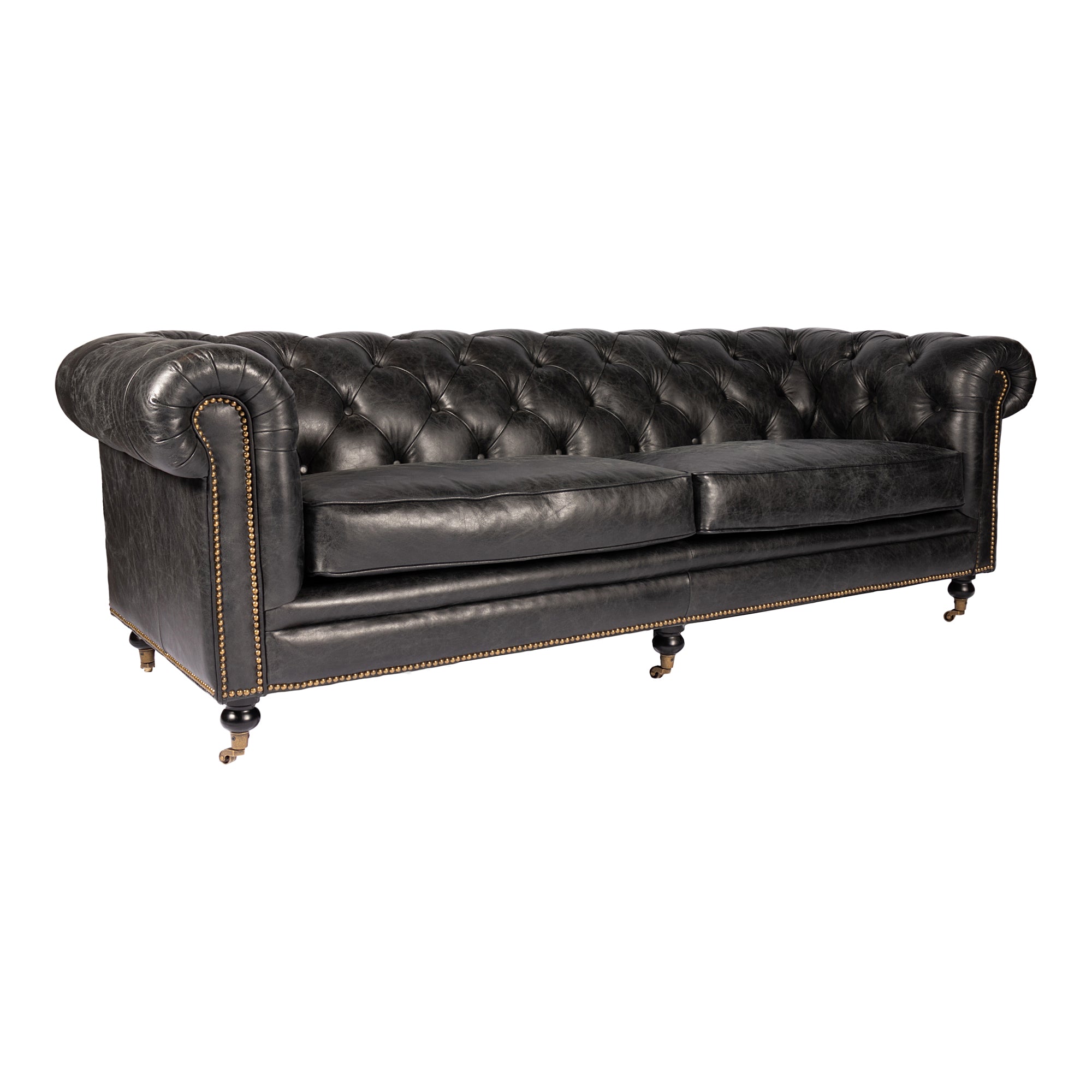 Birmingham Sofa Black Leather by Moe's Home Collection - view 2