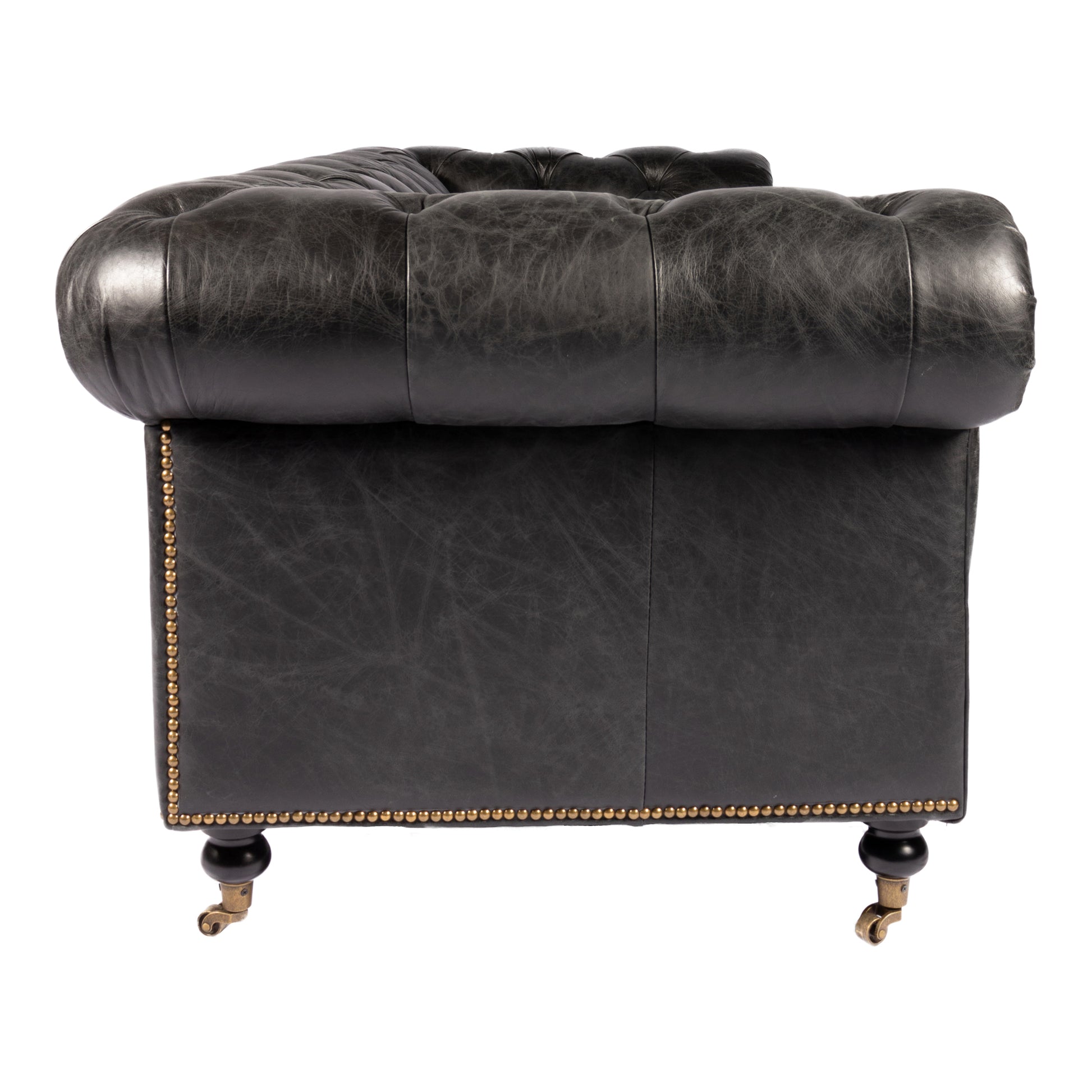 Birmingham Sofa Black Leather by Moe's Home Collection - view 3