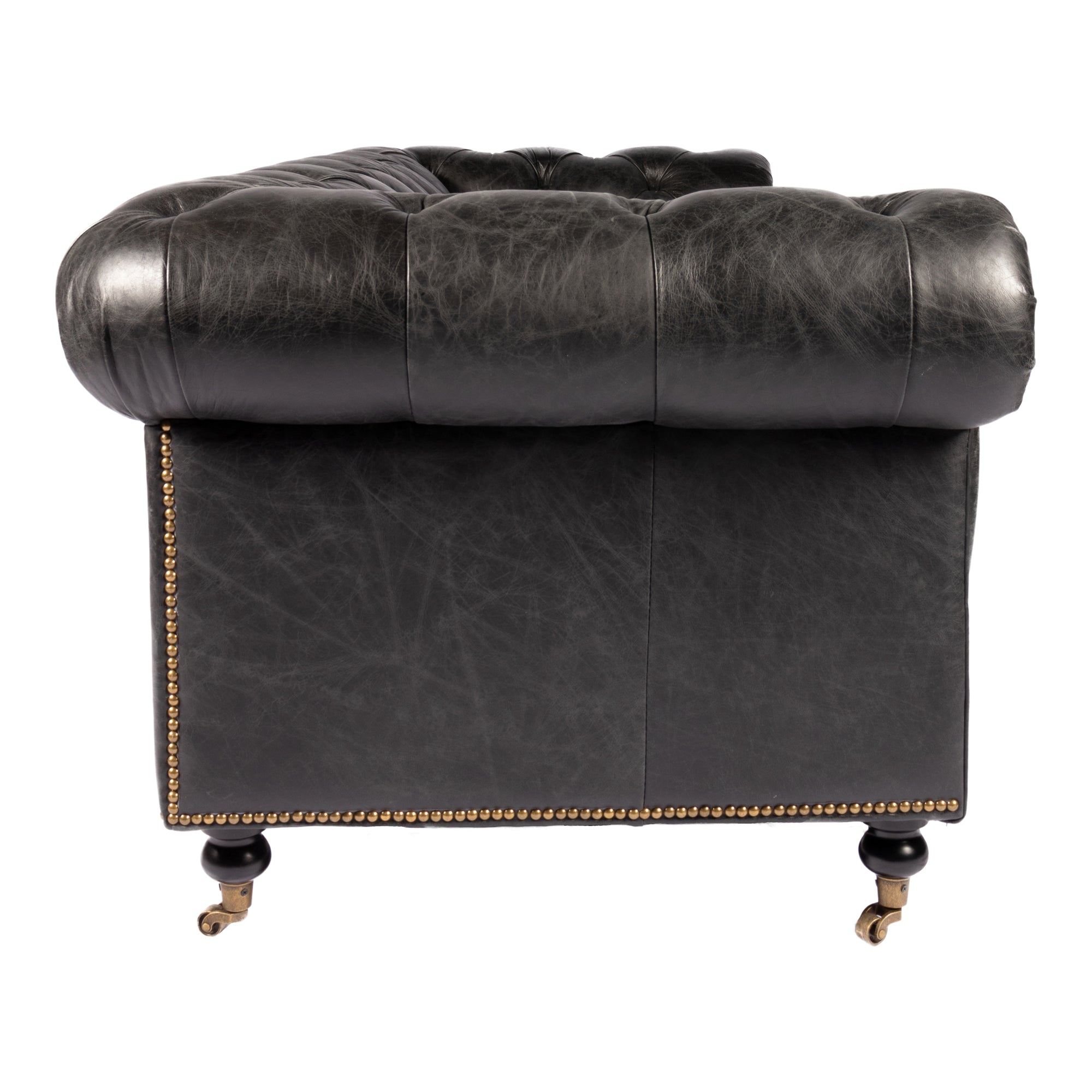 Birmingham Sofa Black Leather by Moe's Home Collection - view 3