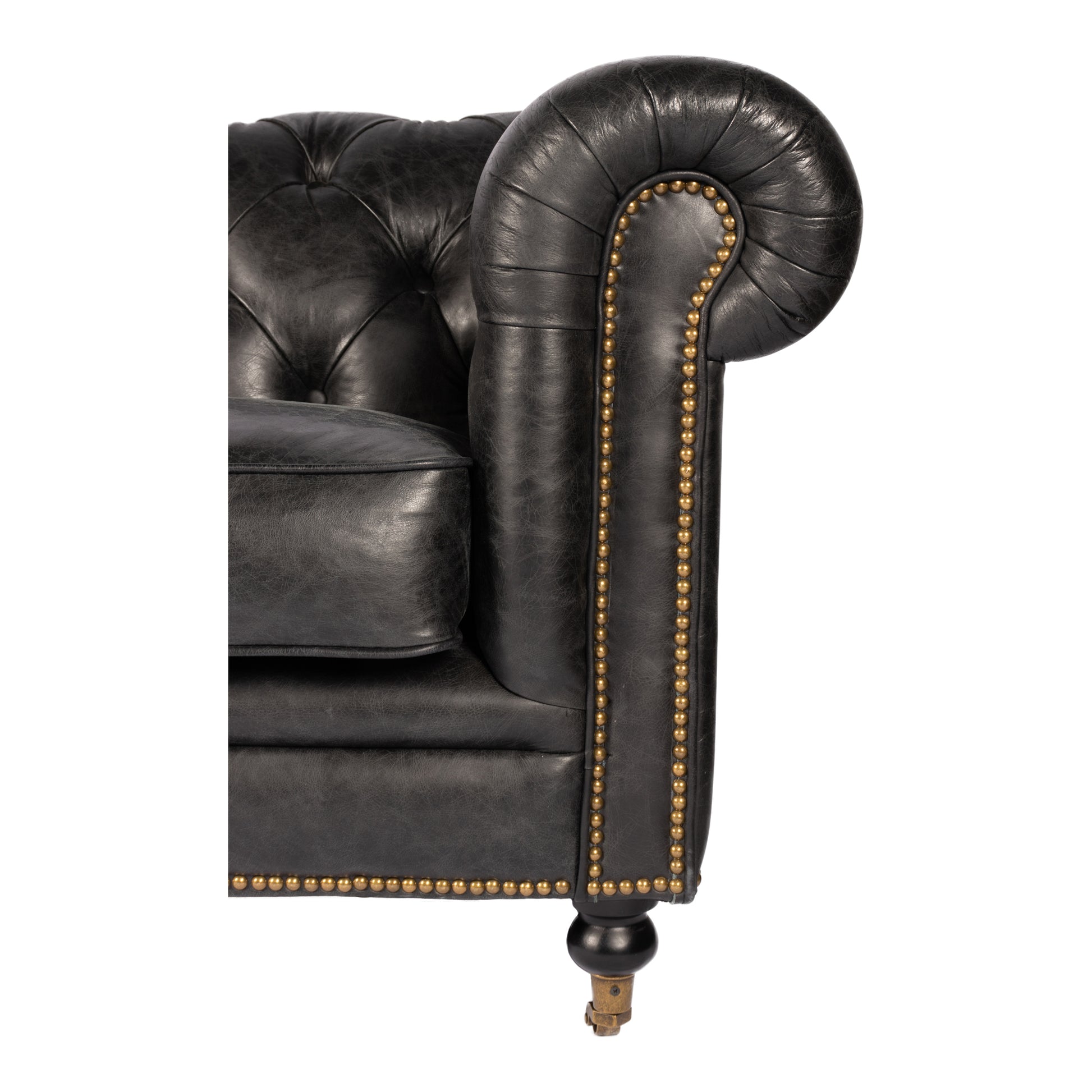 Birmingham Sofa Black Leather by Moe's Home Collection - view 5