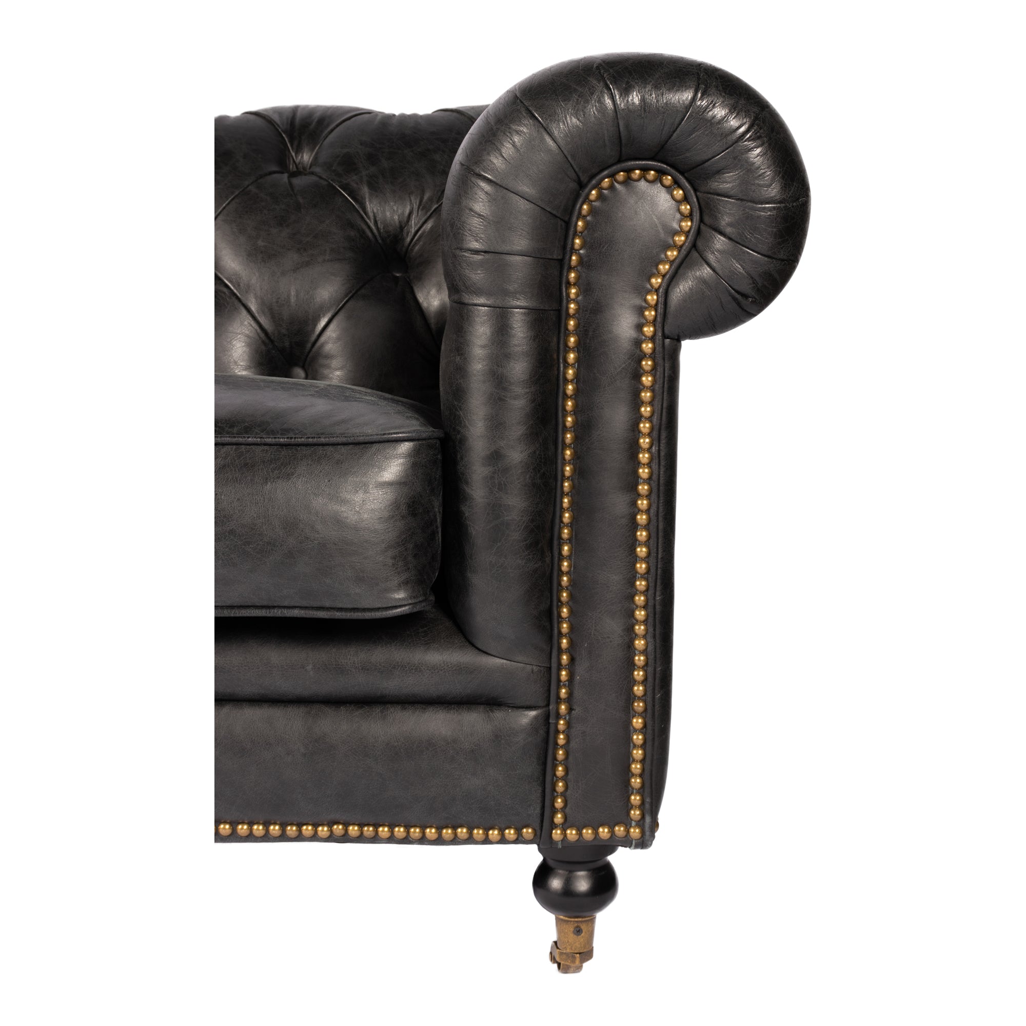 Birmingham Sofa Black Leather by Moe's Home Collection - view 5