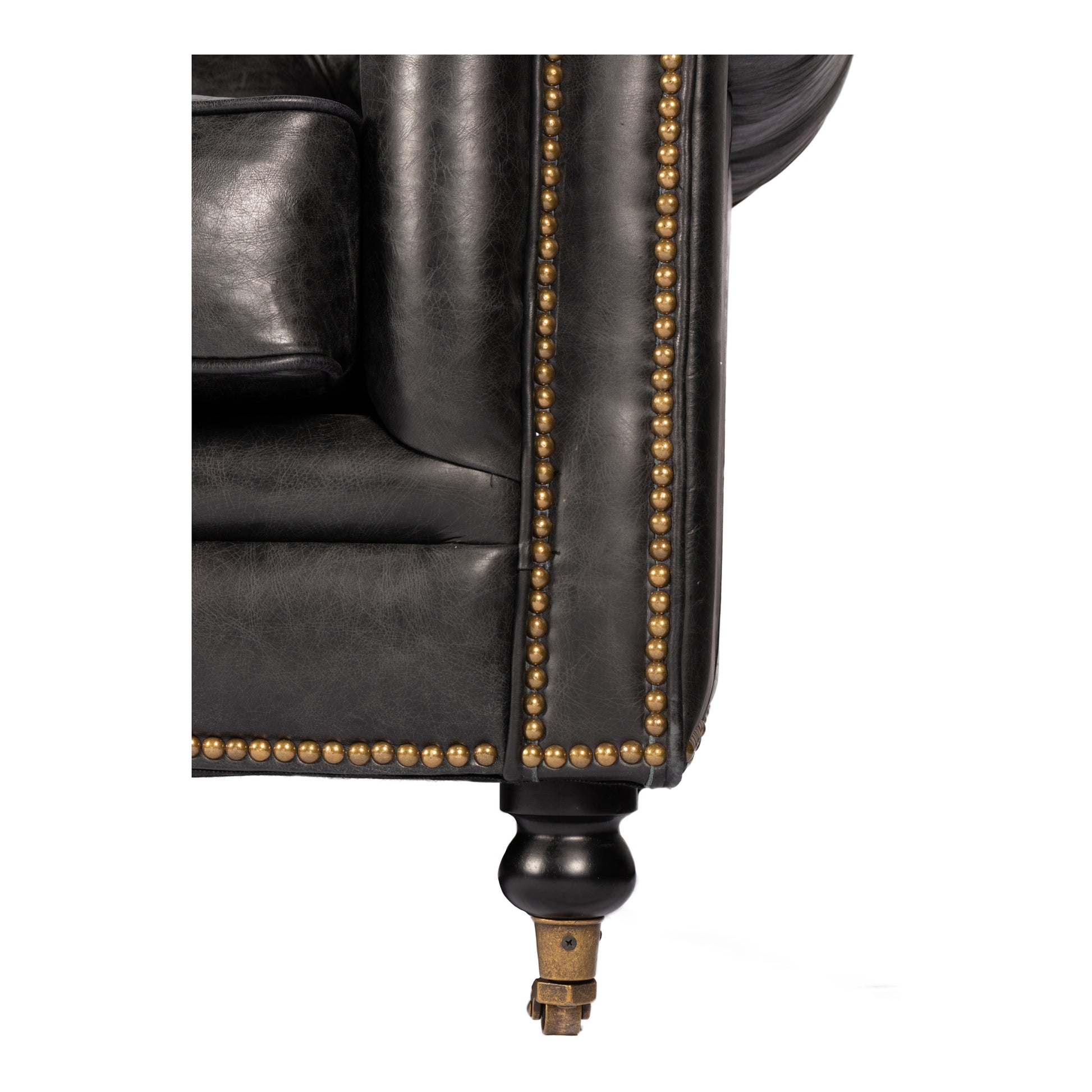 Birmingham Sofa Black Leather by Moe's Home Collection - view 6