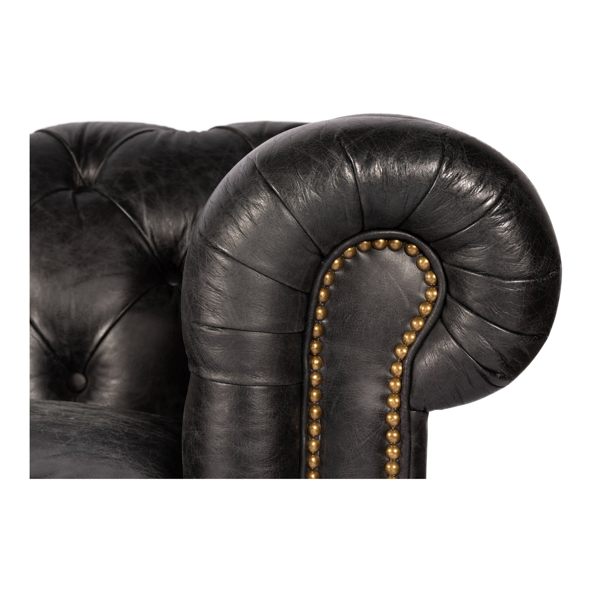 Birmingham Sofa Black Leather by Moe's Home Collection - view 7