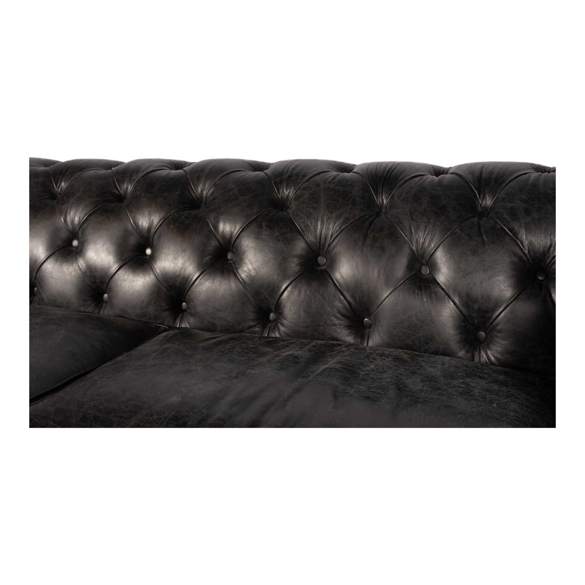 Birmingham Sofa Black Leather by Moe's Home Collection - view 8