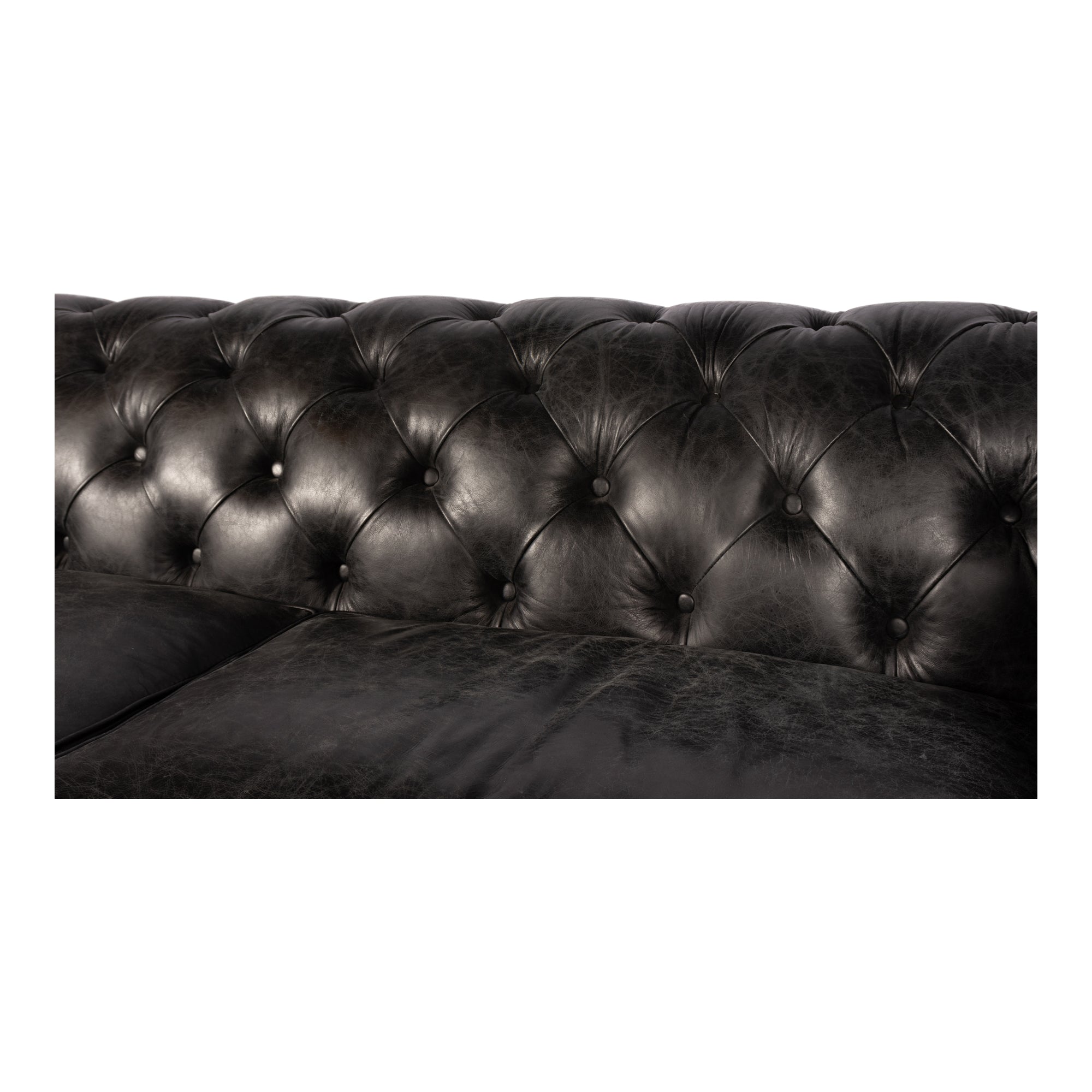 Birmingham Sofa Black Leather by Moe's Home Collection - view 8