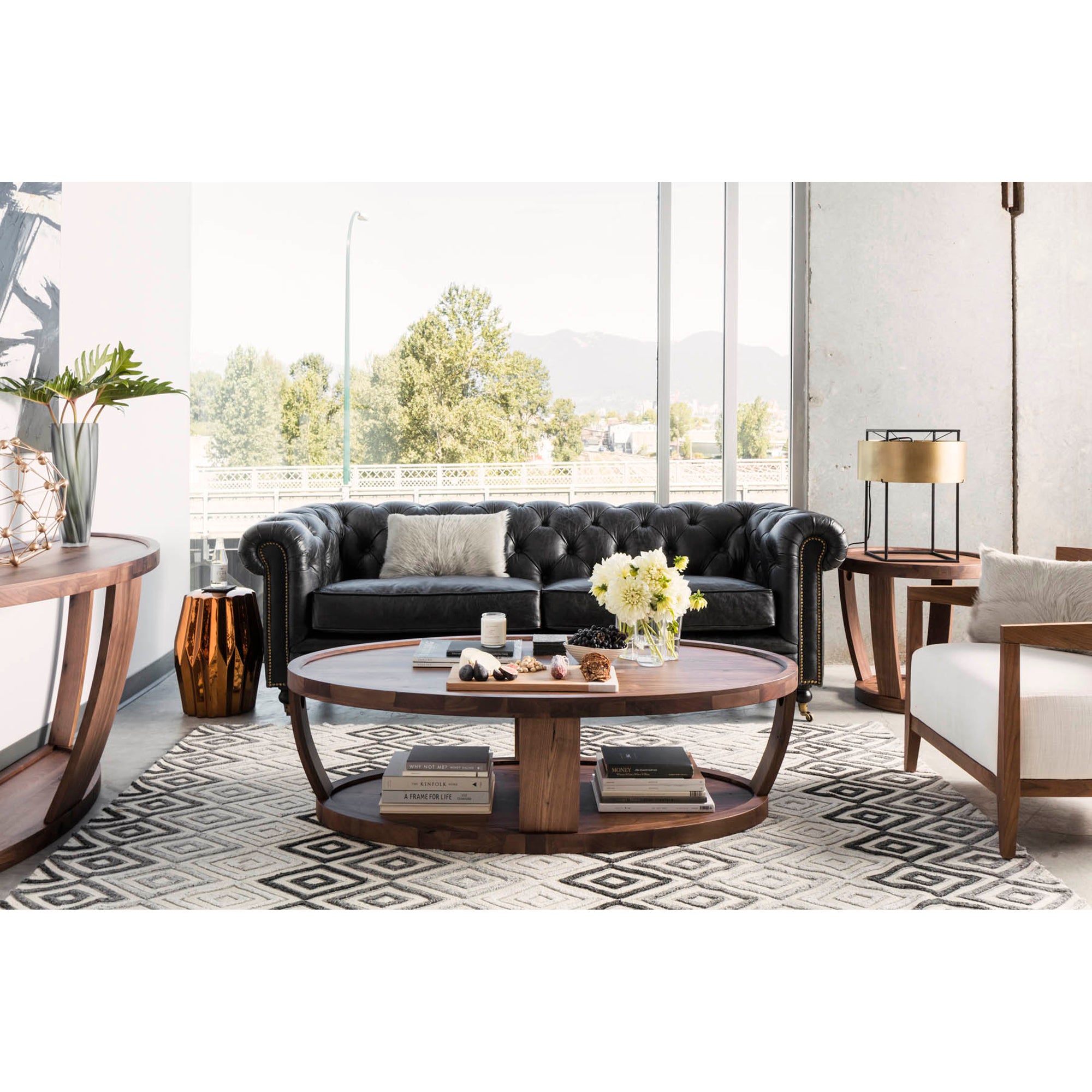 Birmingham Sofa Black Leather by Moe's Home Collection - view 12