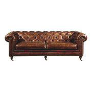 Birmingham Sofa Dark Brown Leather by Moe's Home Collection