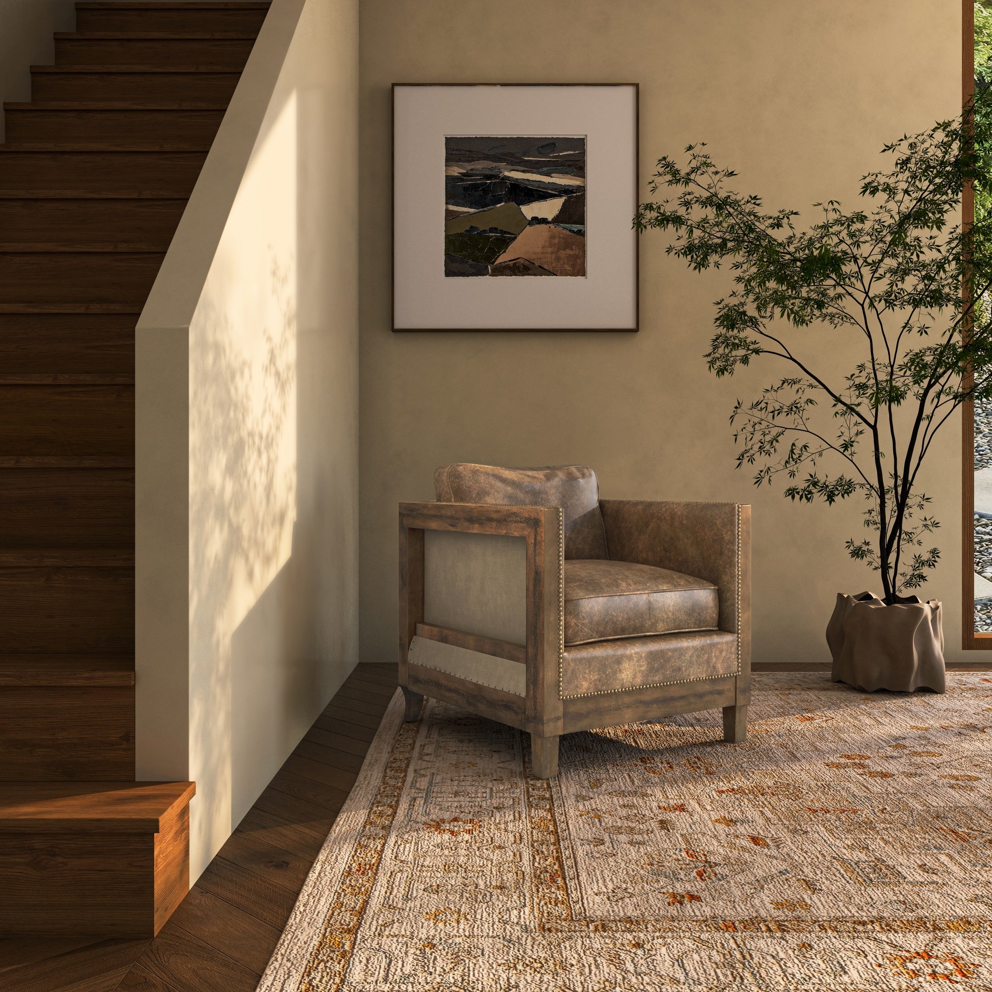 Darlington Club Chair Light Brown by Moe's Home Collection - view 4