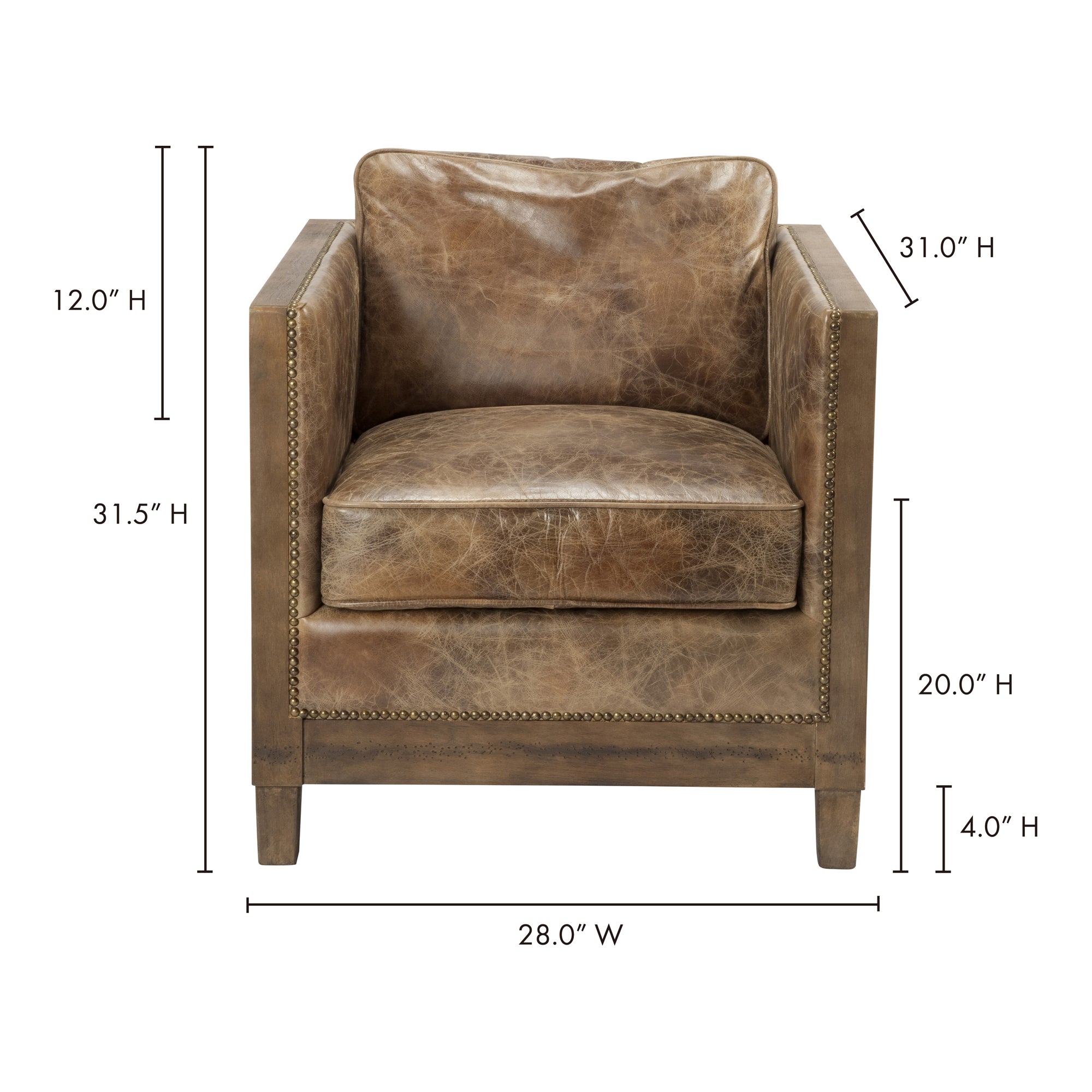 Darlington Club Chair Light Brown by Moe's Home Collection - view 5